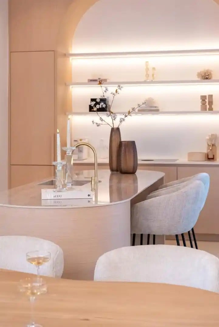 Ovalný stôl FICTUS béžový