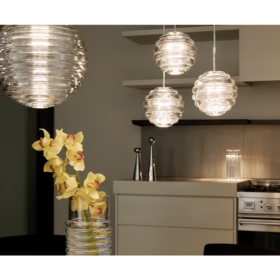 Závesná lampa okrúhla PRESS sklenená