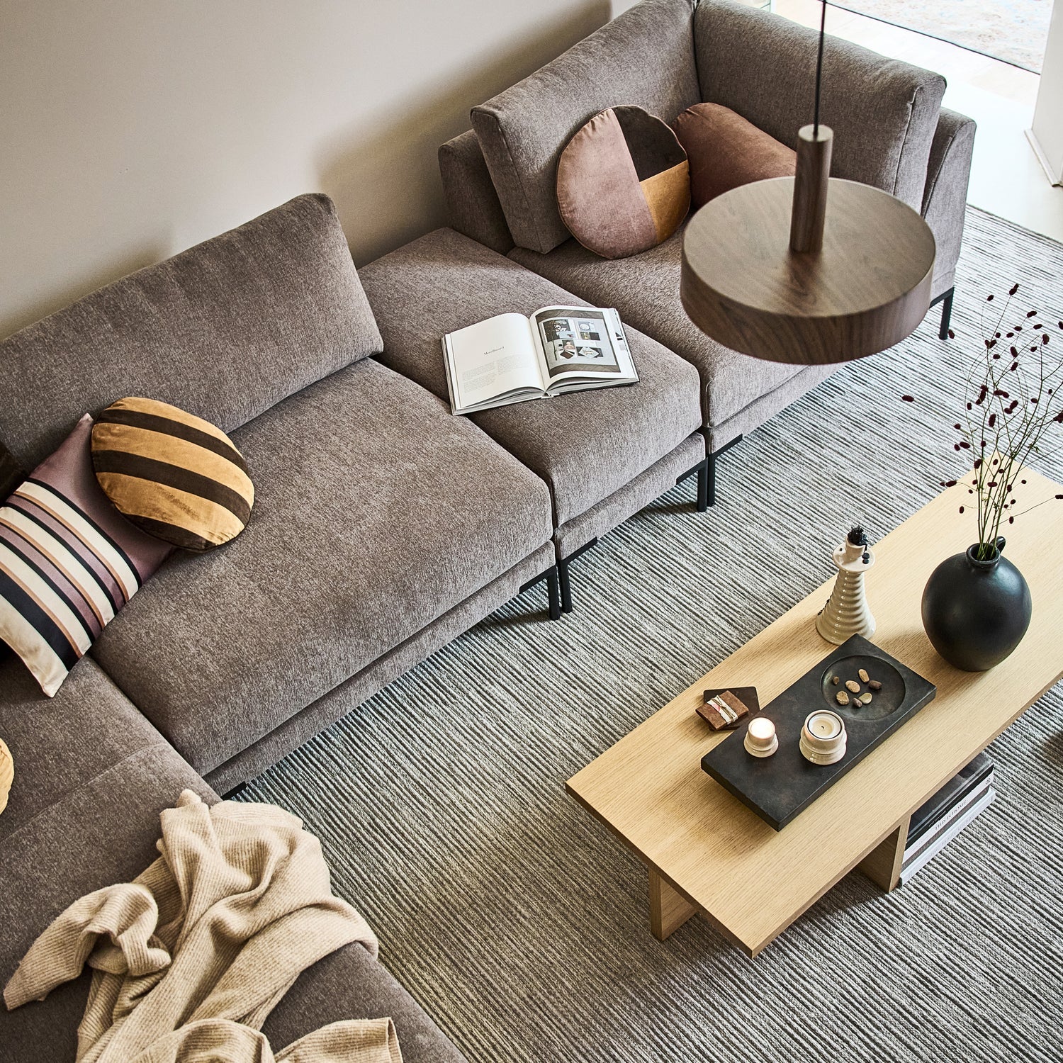Sofa COUPLE - rohový modul taupe