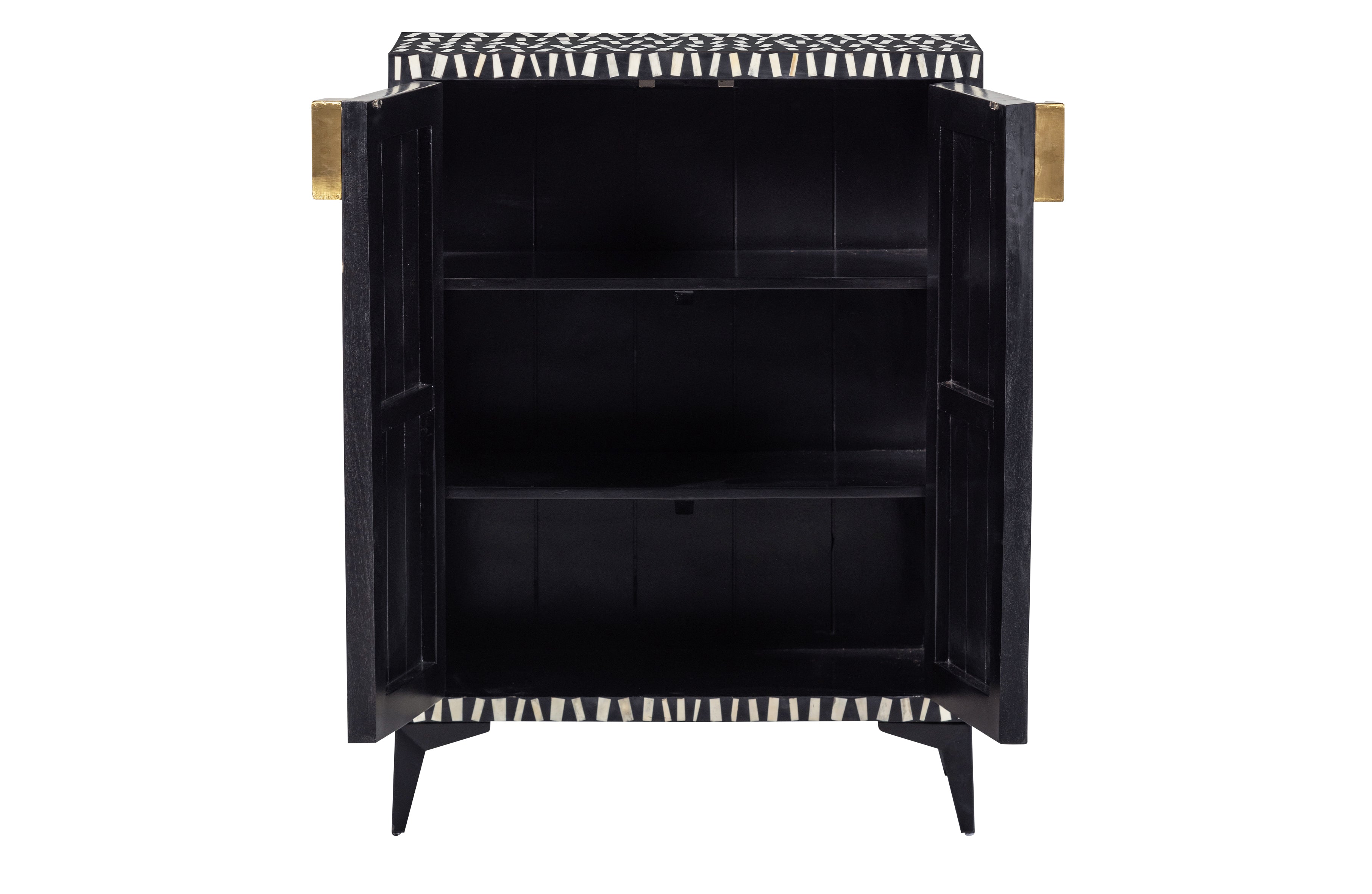 Komoda MENNE čierna s bielou