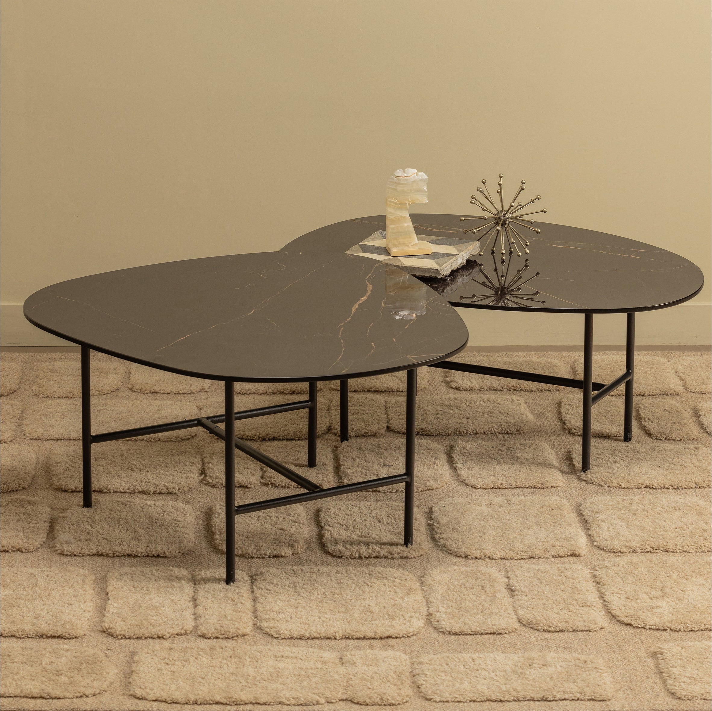 Vajen coffee table black glazed porcelain