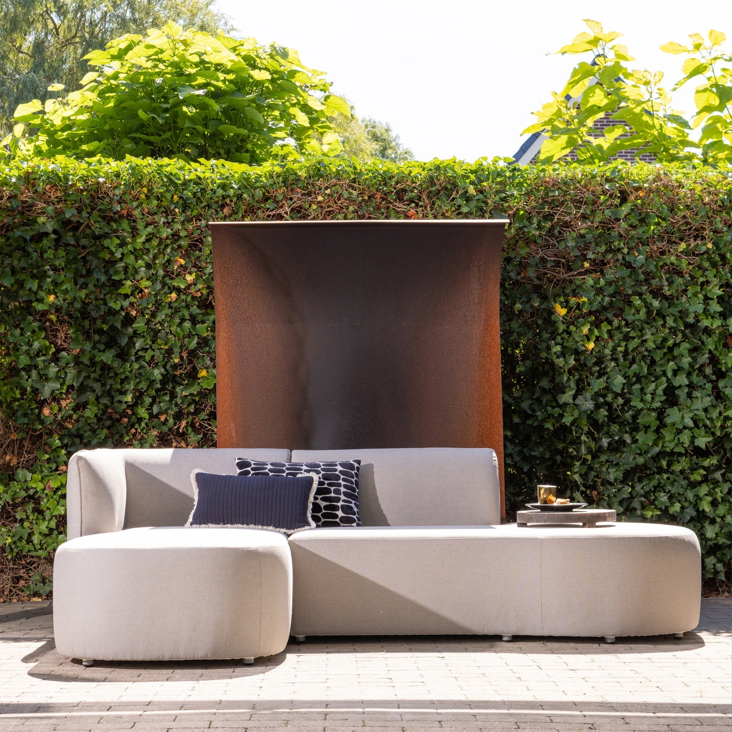 Záhradný rohový gauč CHIOS pieskový