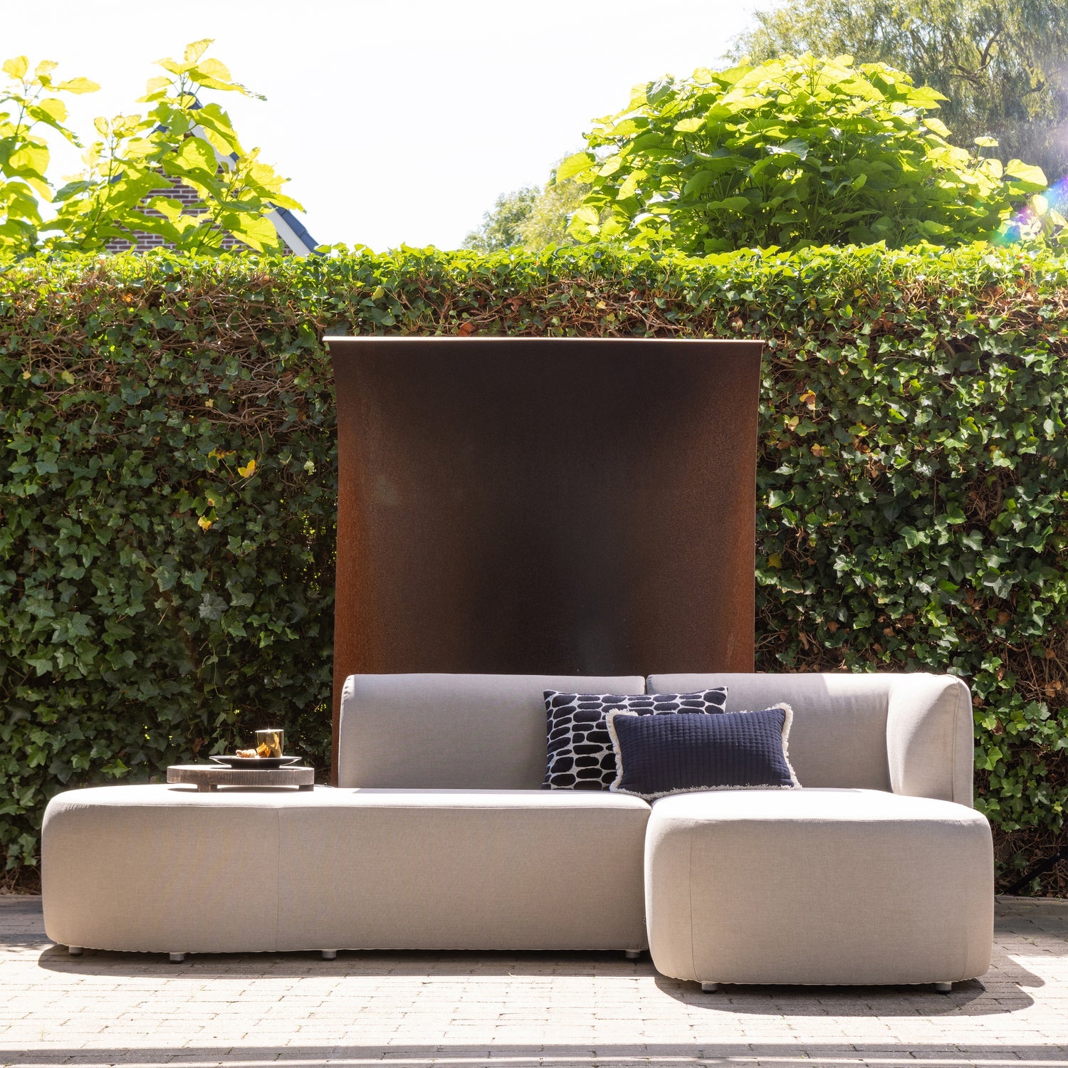 Záhradný rohový nábytok pravostranný CHIOS pieskový