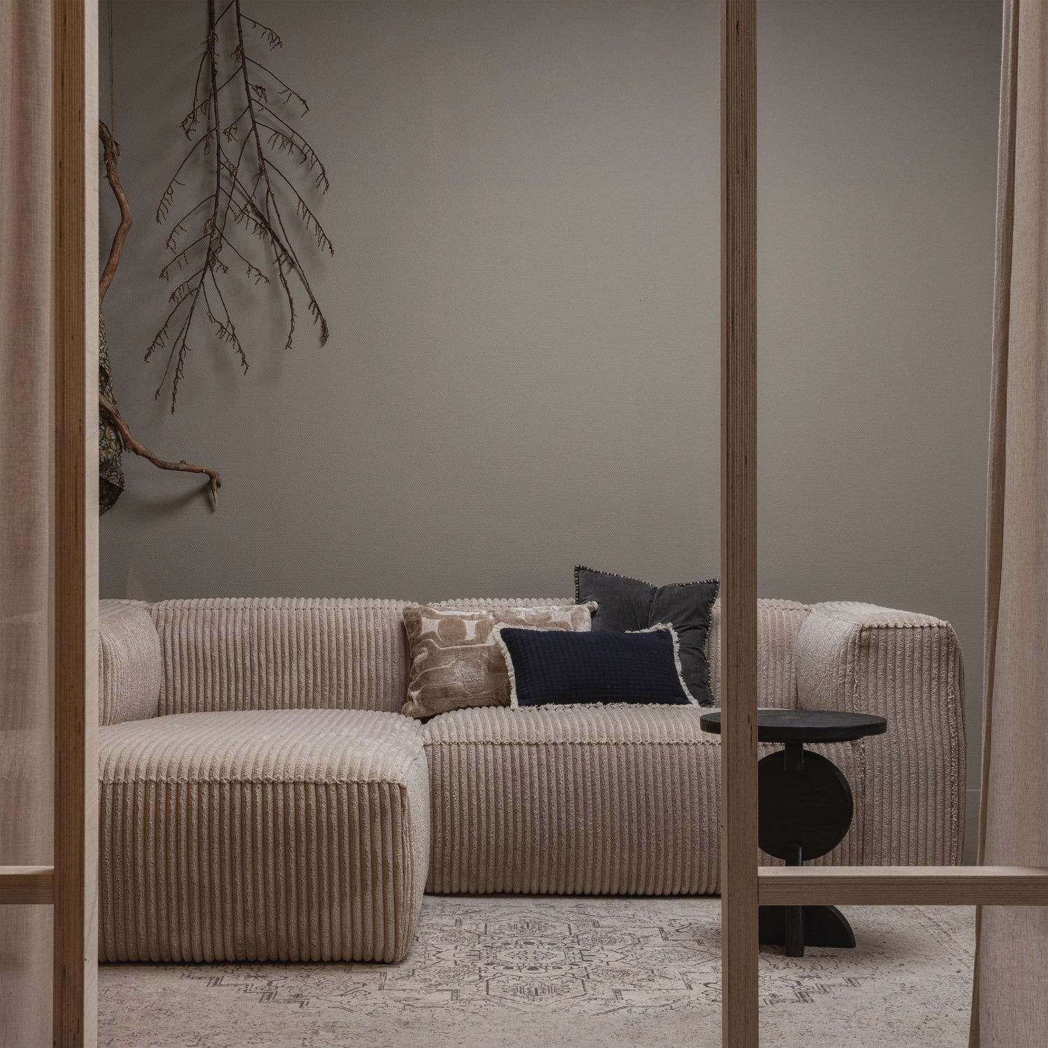 Narožník ľavostranný BEAN béžový zamat