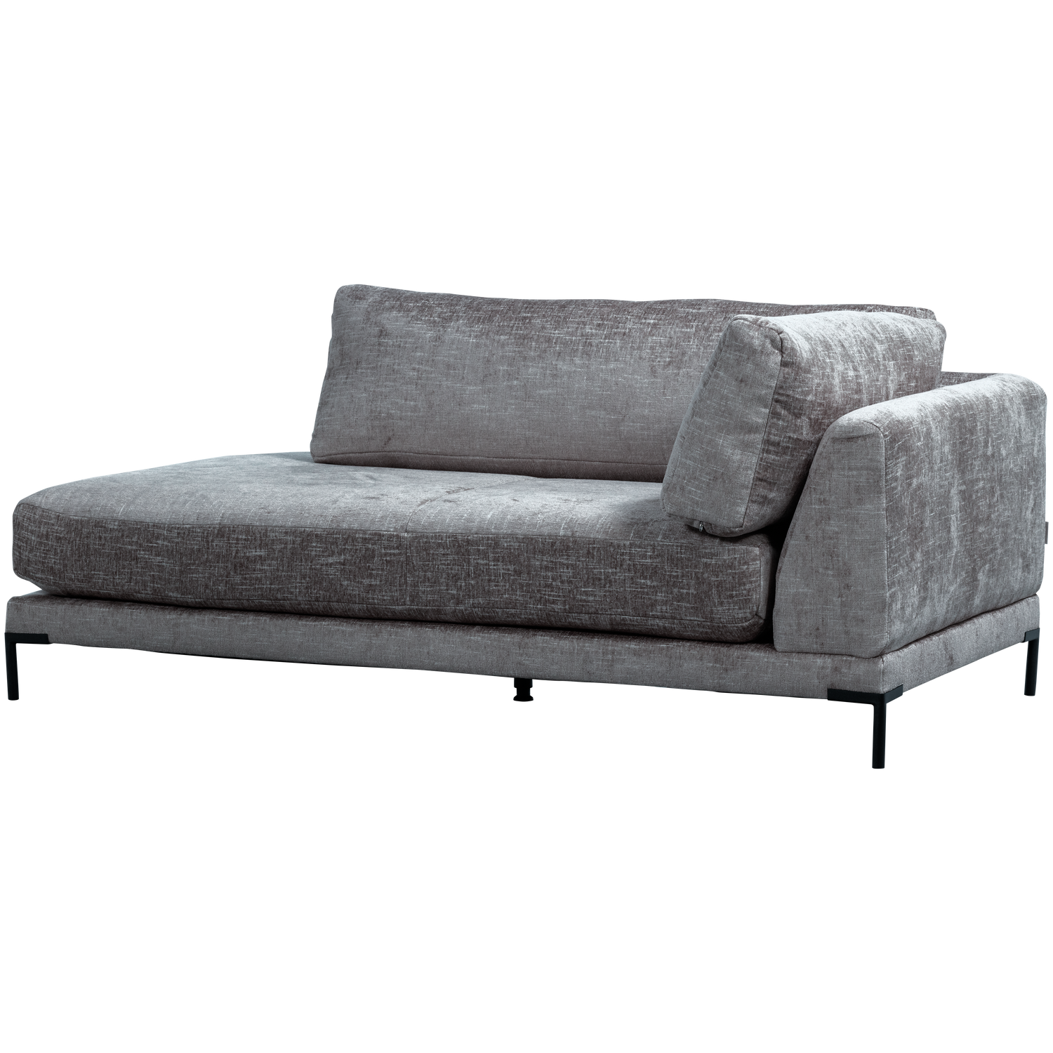 Right-facing chaise longue COUPLE denim mélange