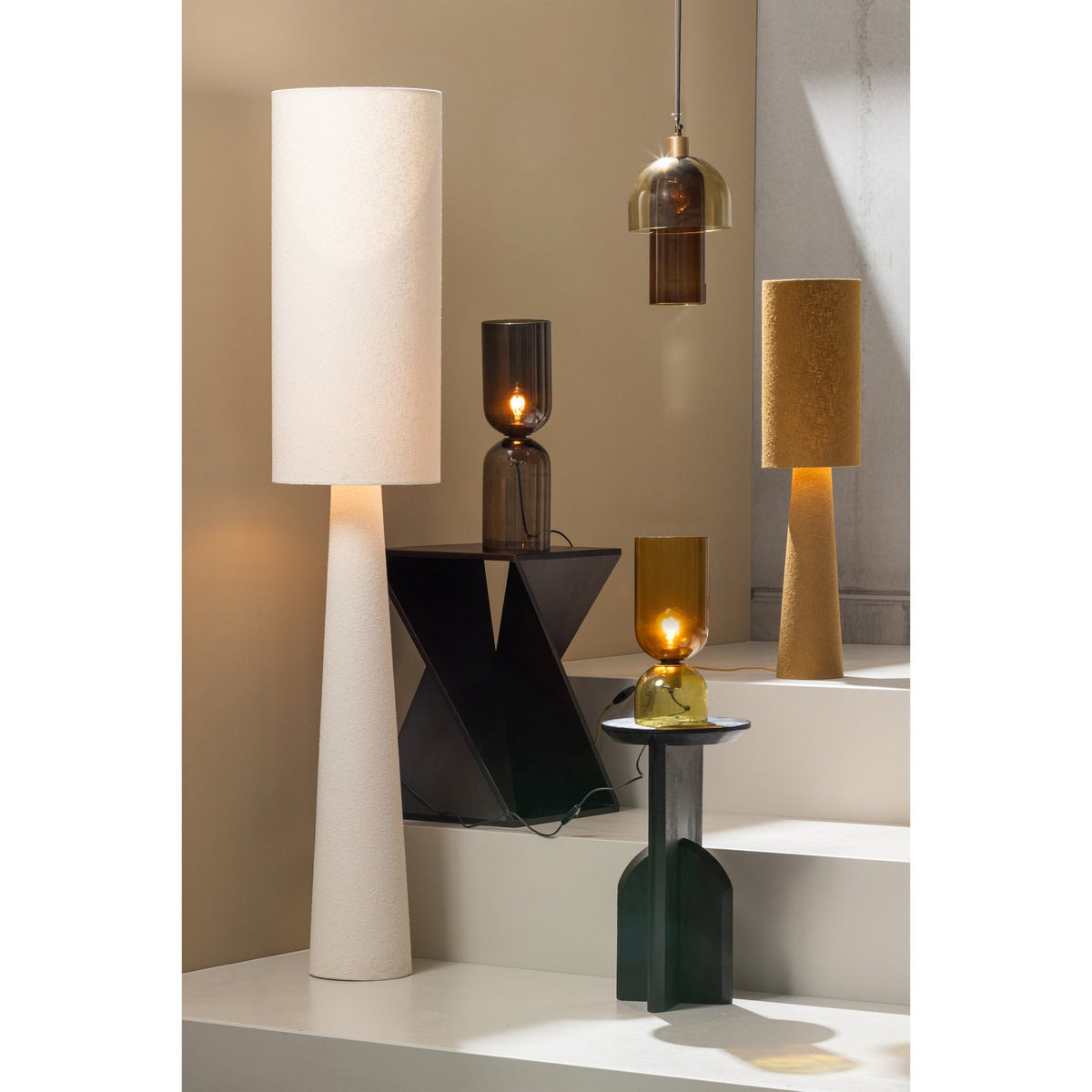 Stojaca lampa LOFT horčicová