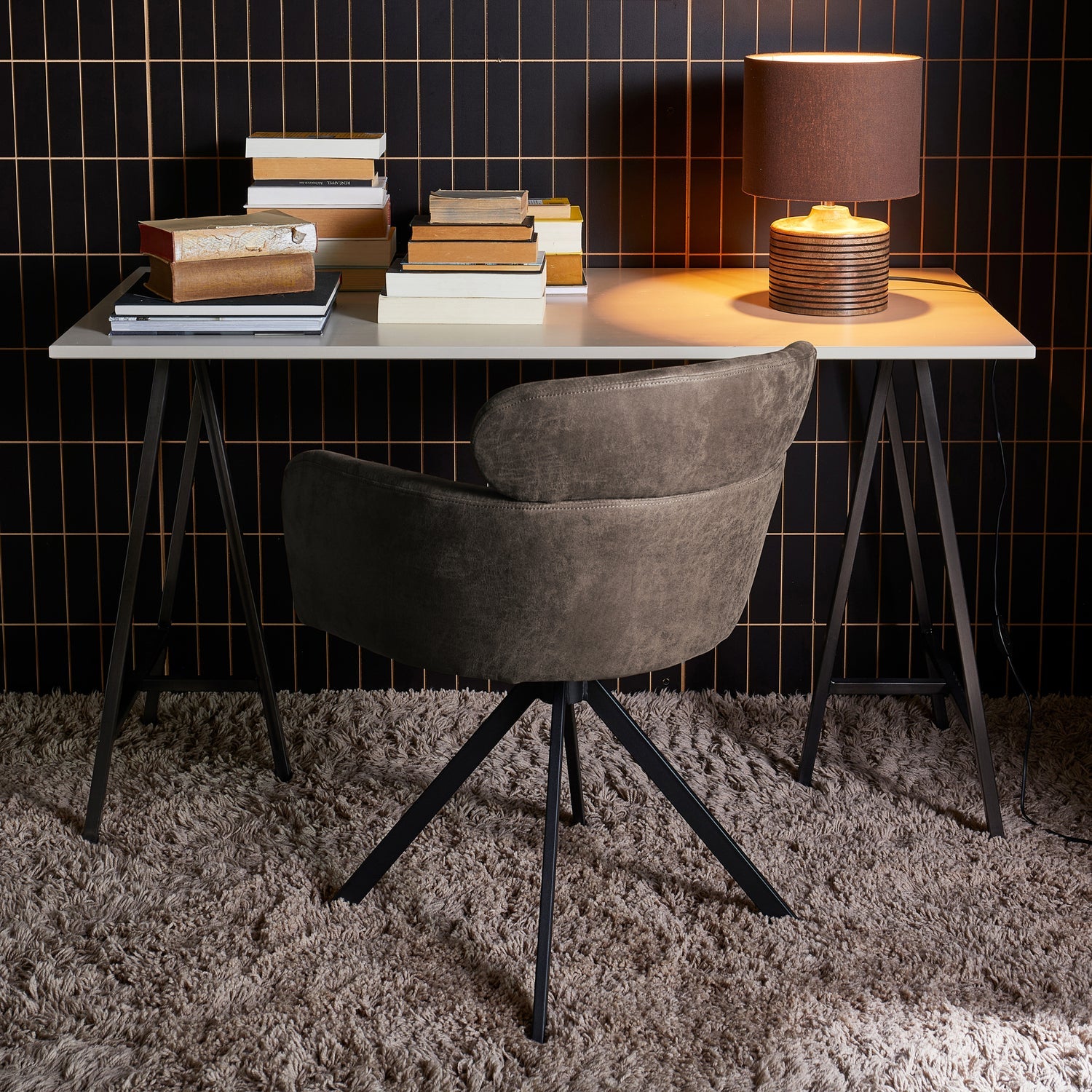 Fenne swivel chair gray eco -leather