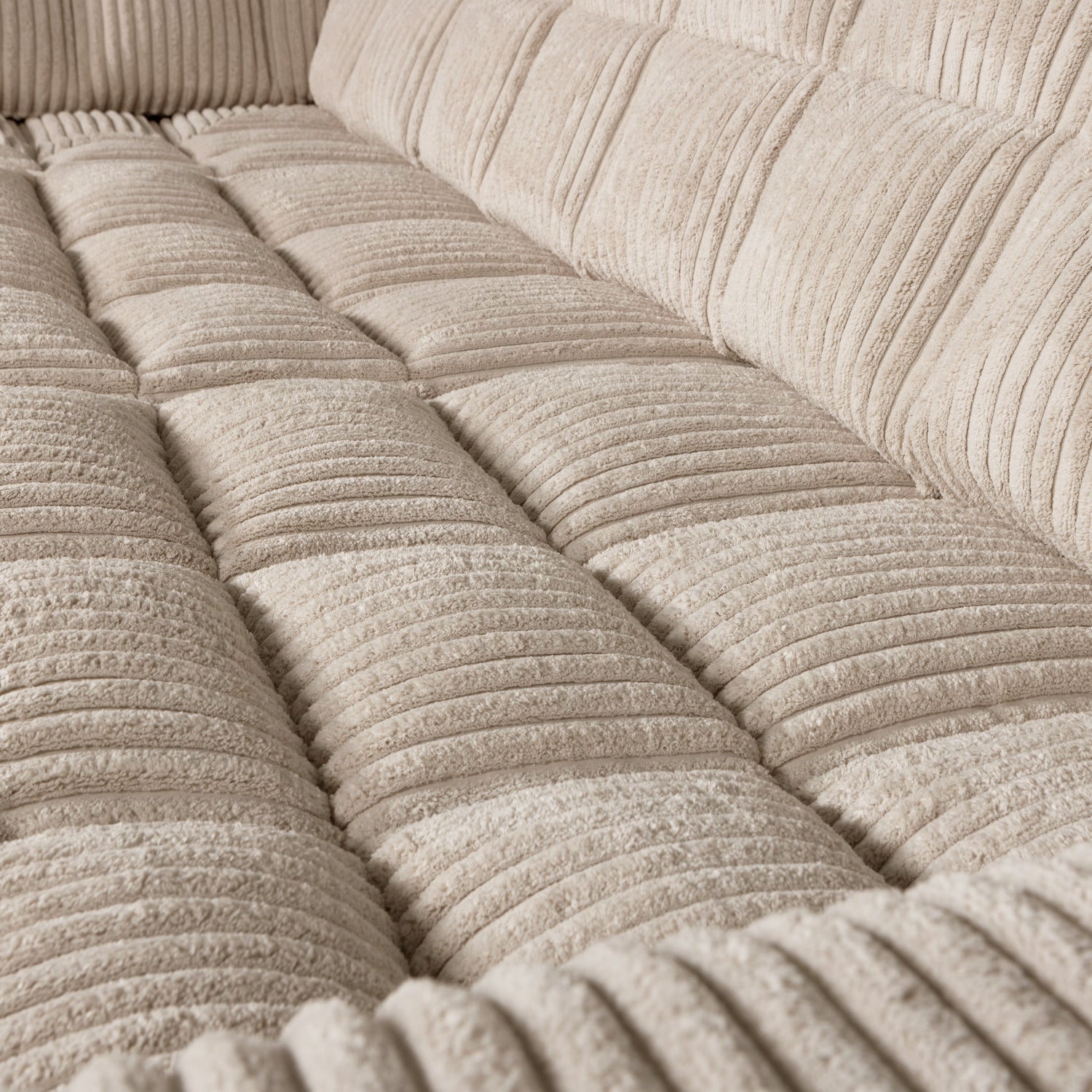 Left-facing corner sofa SECOND DATE beige corduroy