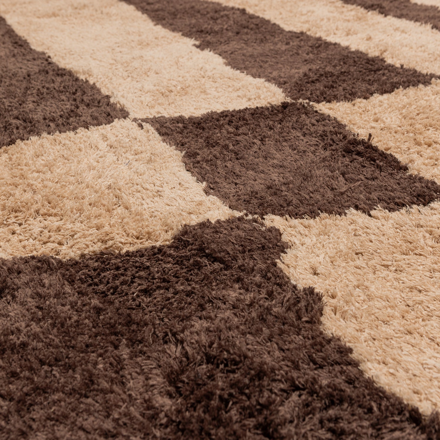FAFA brown long pile rug with beige