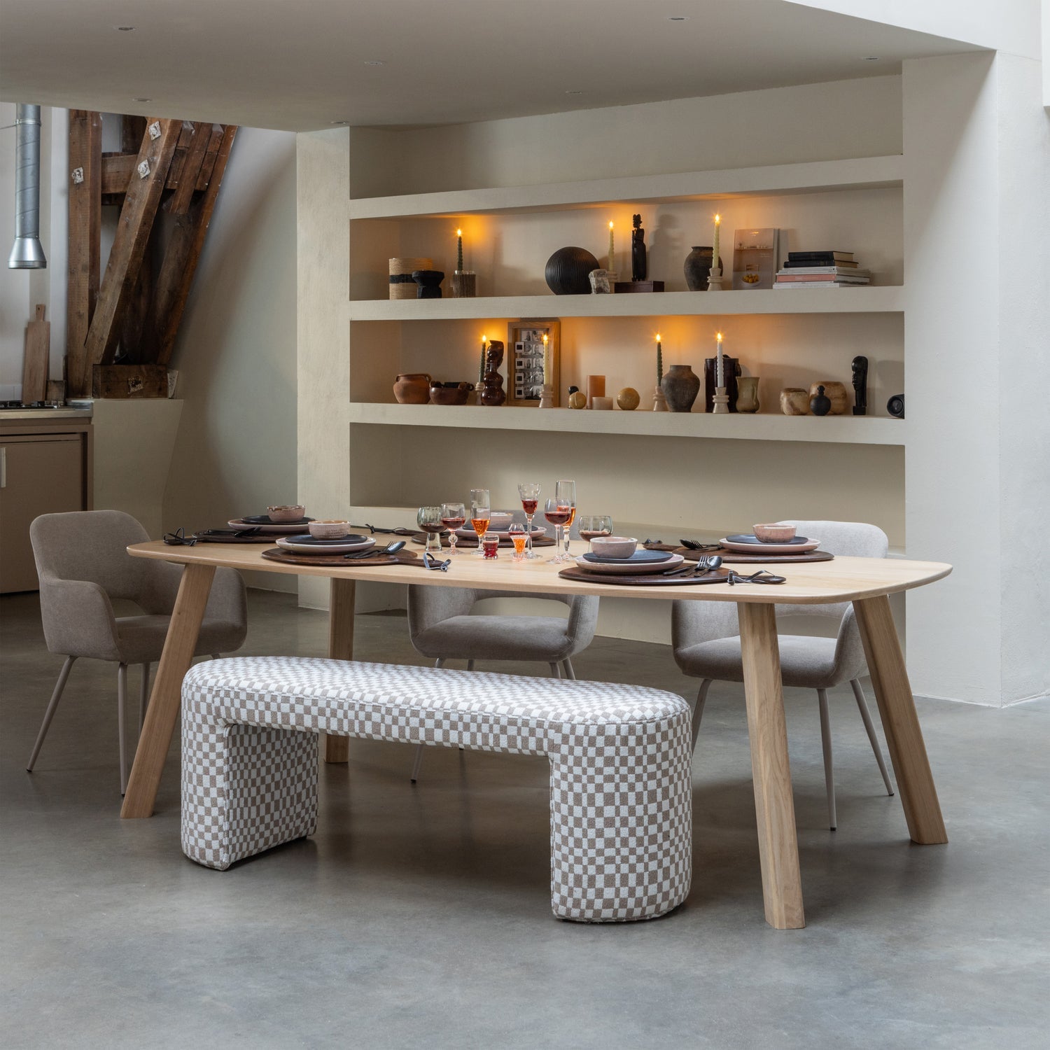 Lavica JACOB krémová s pieskovou