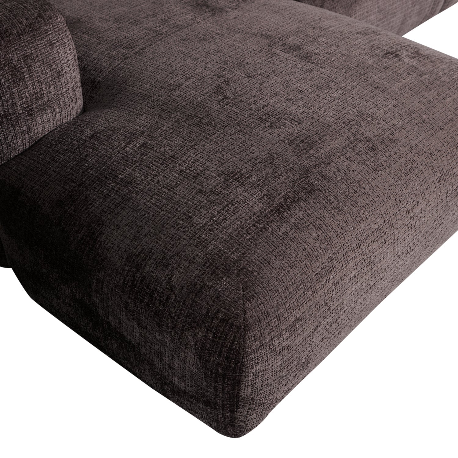 Left-facing modular CLOUD corner sofa in brown