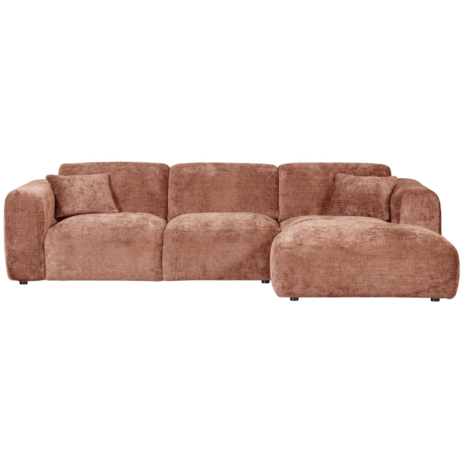 Right-facing modular CLOUD corner sofa terracotta