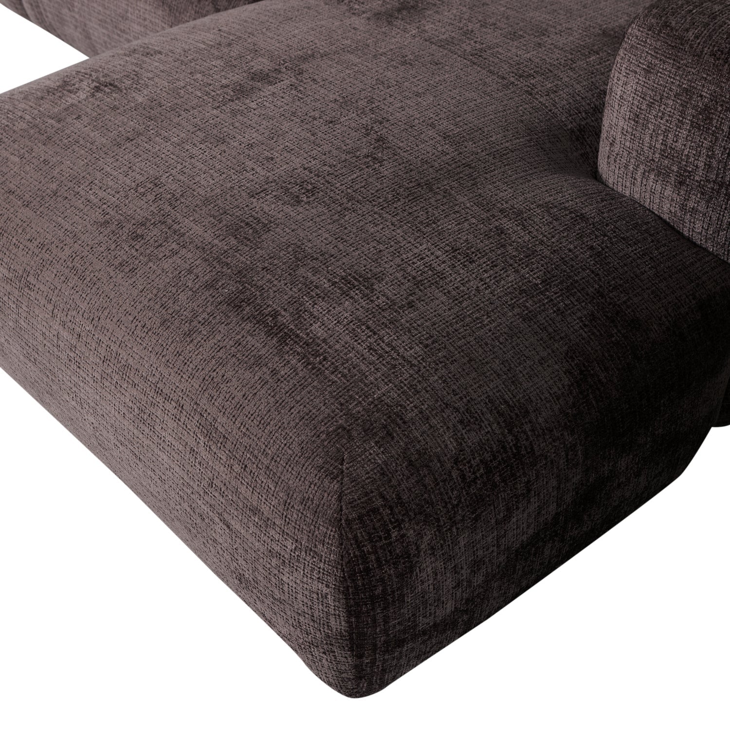 Right-facing modular CLOUD corner sofa in brown