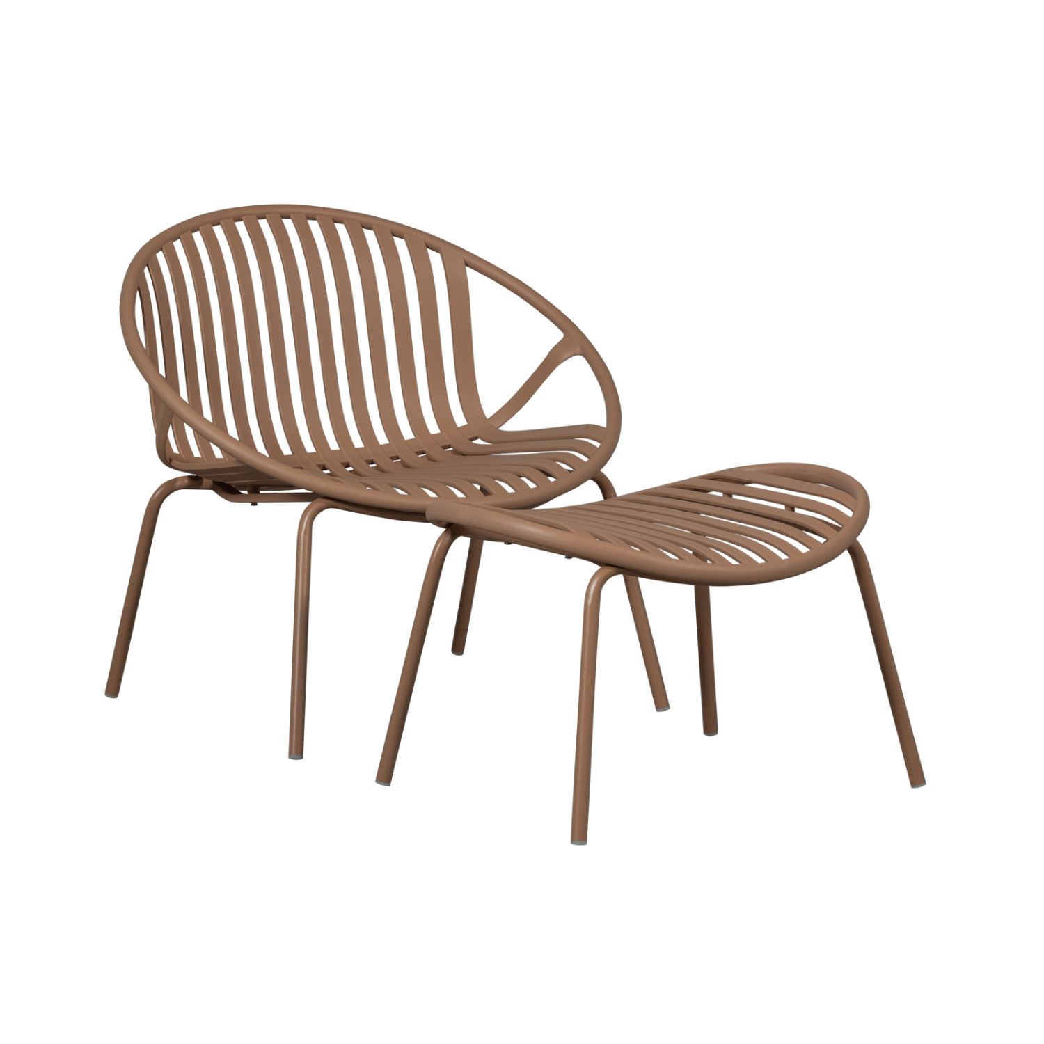 Záhradné kreslo s podnožkou BRUCE lososové