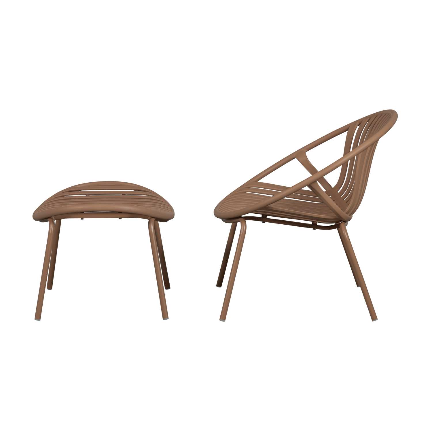 Záhradné kreslo s podnožkou BRUCE lososové