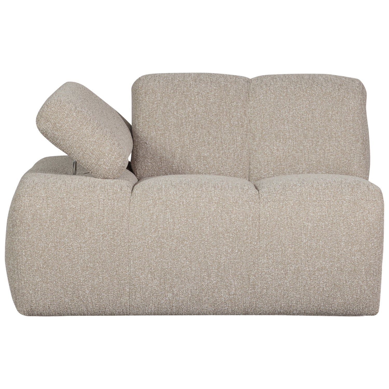 Sofa modułowa MOJO - element lewostronny beżowy melanż bouclé