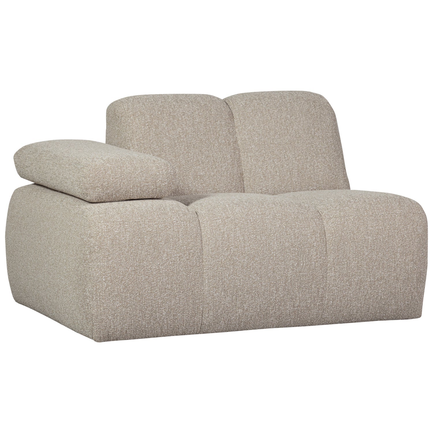 Sofa modułowa MOJO - element lewostronny beżowy melanż bouclé