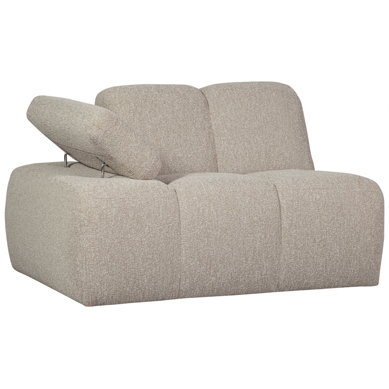 Sofa modułowa MOJO - element lewostronny beżowy melanż bouclé