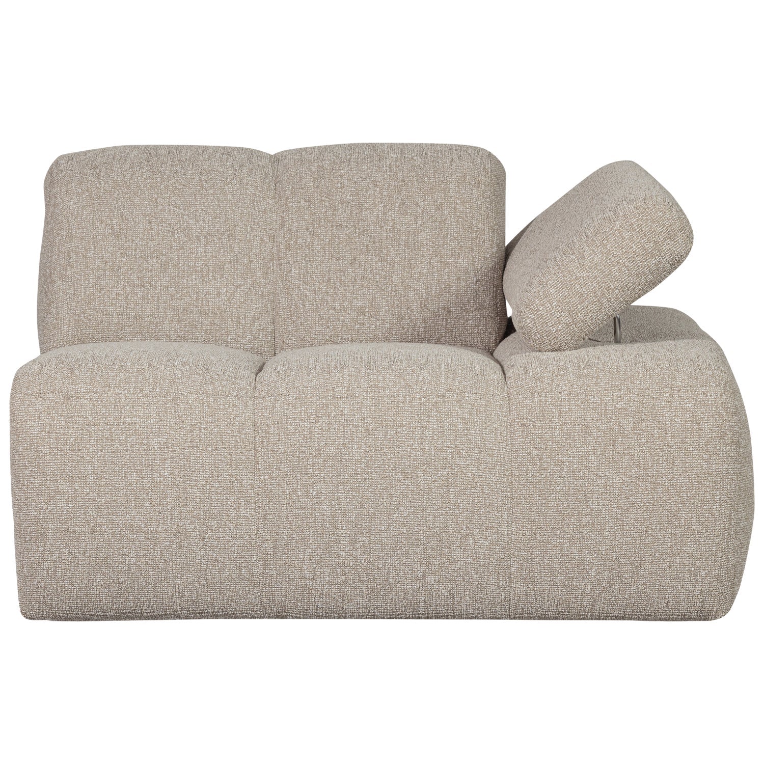 Sofa modułowa MOJO - element prawostronny beżowy melanż bouclé