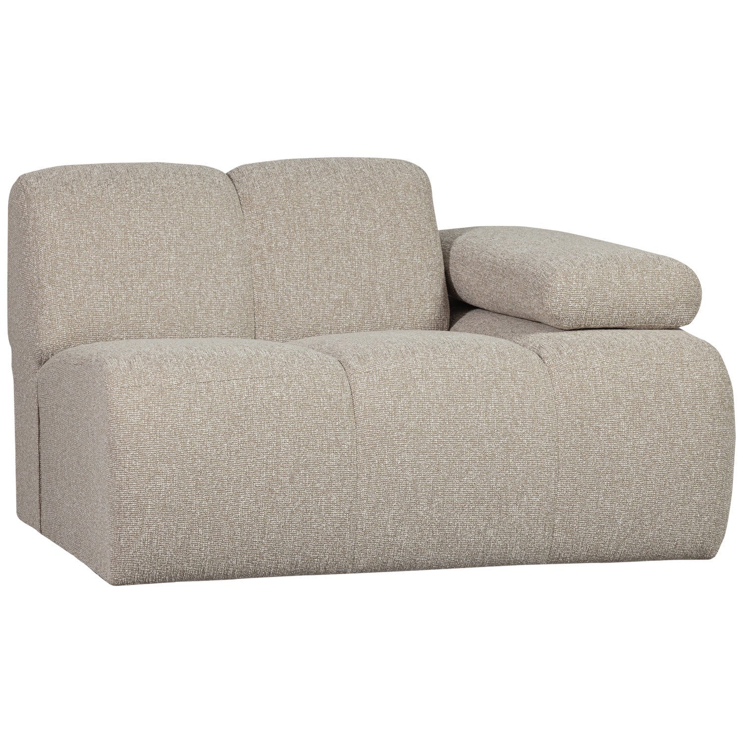 Sofa modułowa MOJO - element prawostronny beżowy melanż bouclé