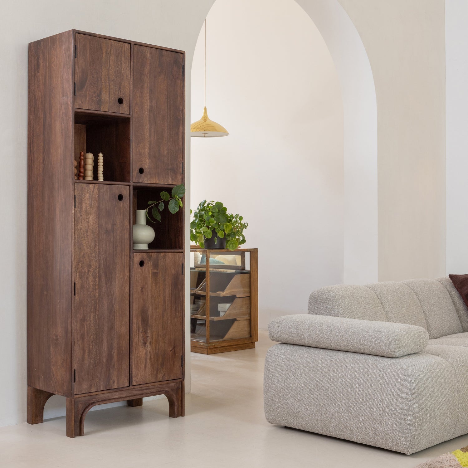 MOJO modular sofa - 1.5-seater left-sided beige mélange bouclé element