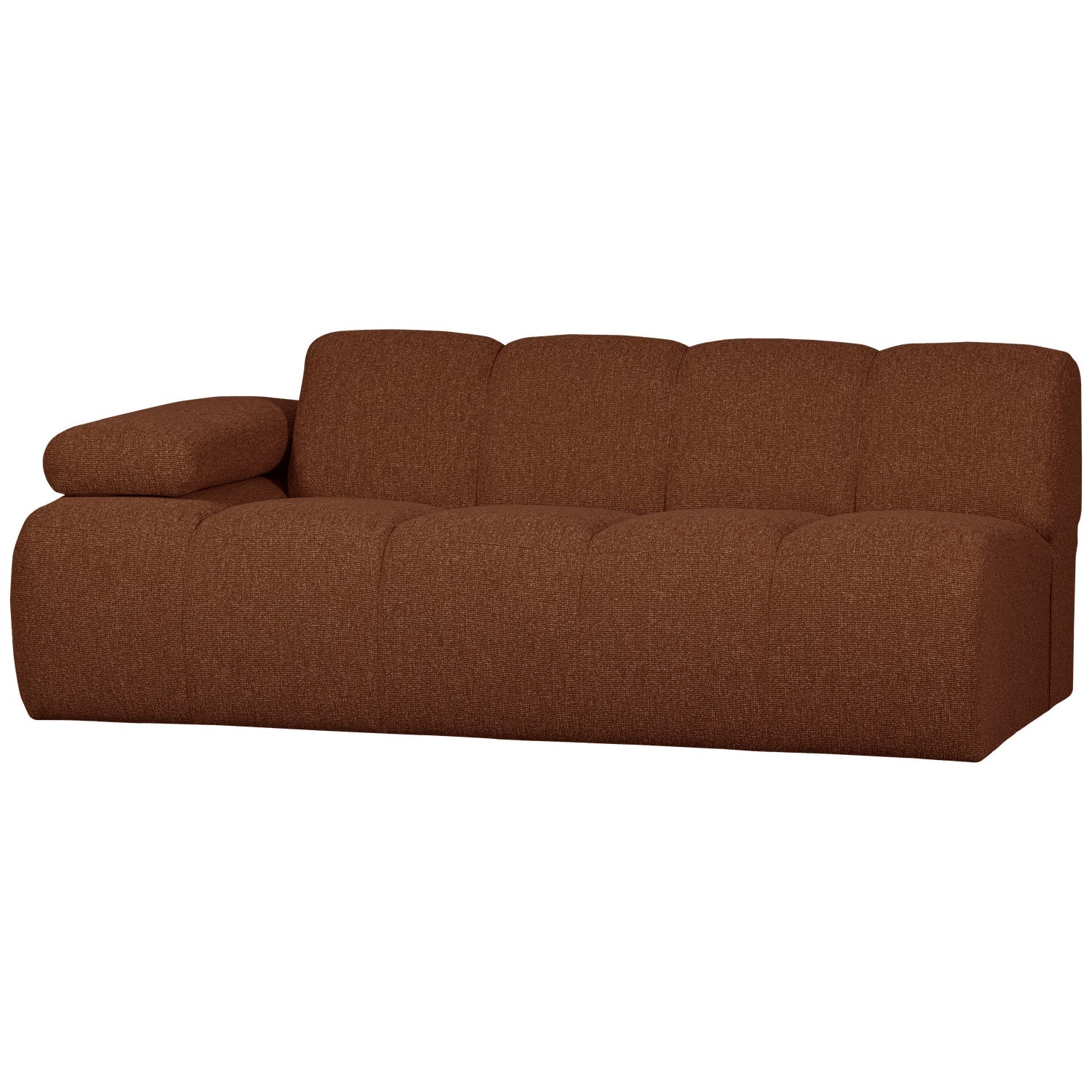 MOJO Modular Sofa - Left-Facing 2-Seater in Rusty Brown Bouclé