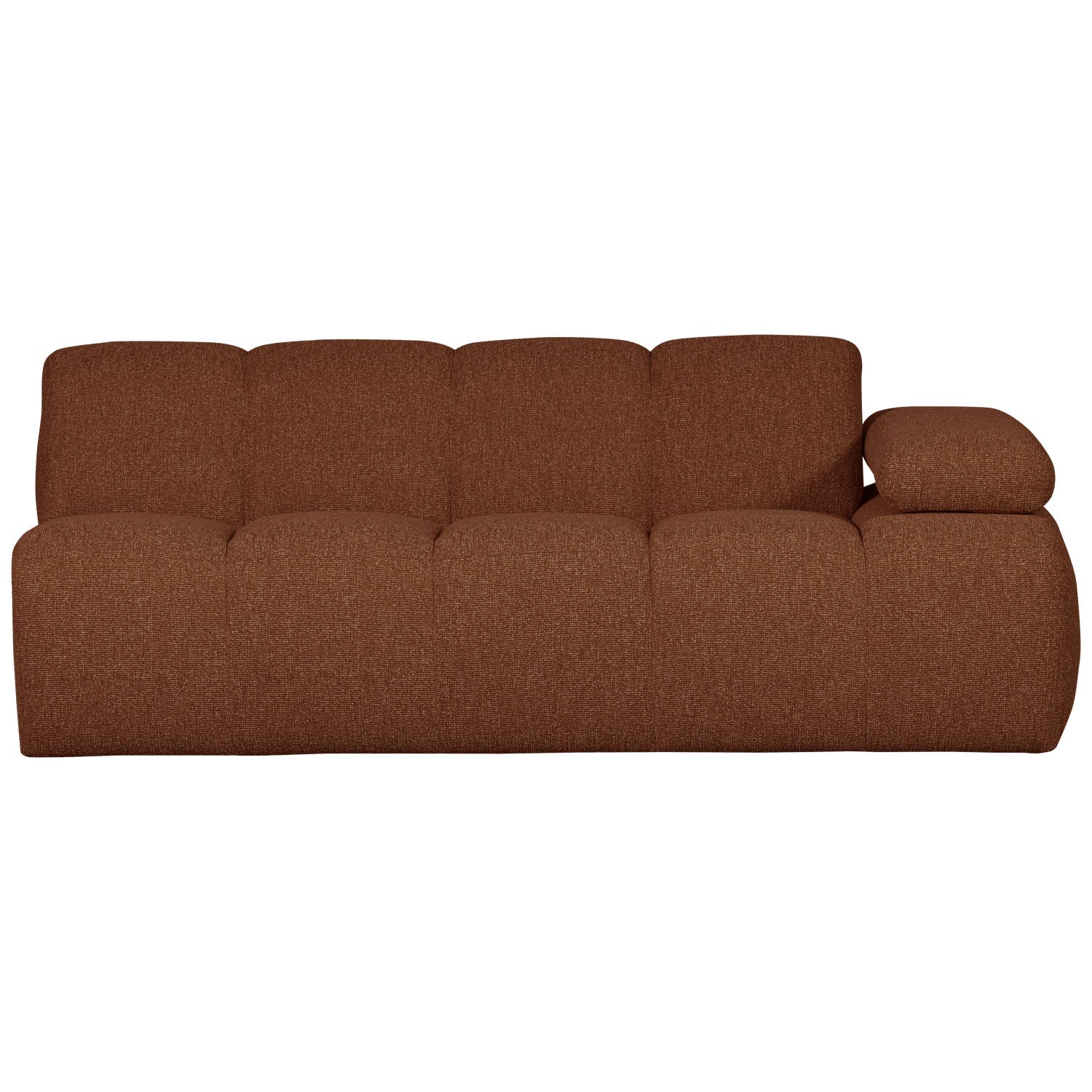 MOJO Modular Sofa - Right-Hand Element for Two People in Rusty Brown Bouclé