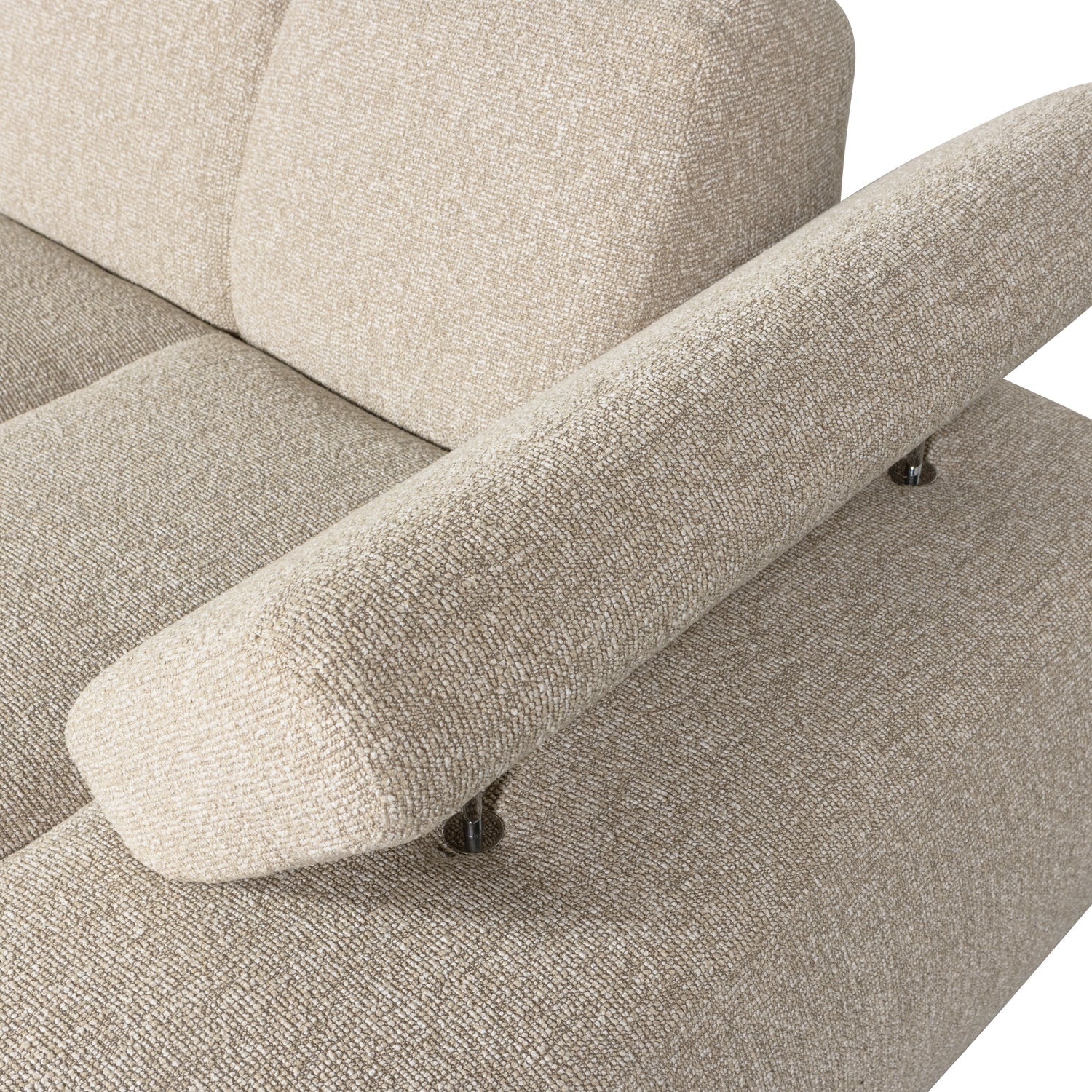 MOJO modular sofa - right-facing chaise lounge in beige mélange bouclé