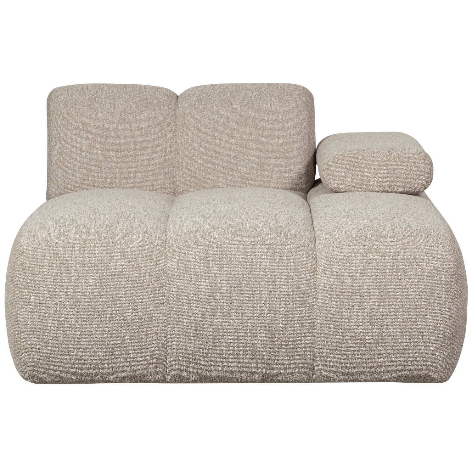 MOJO modular sofa - right-facing chaise lounge in beige mélange bouclé