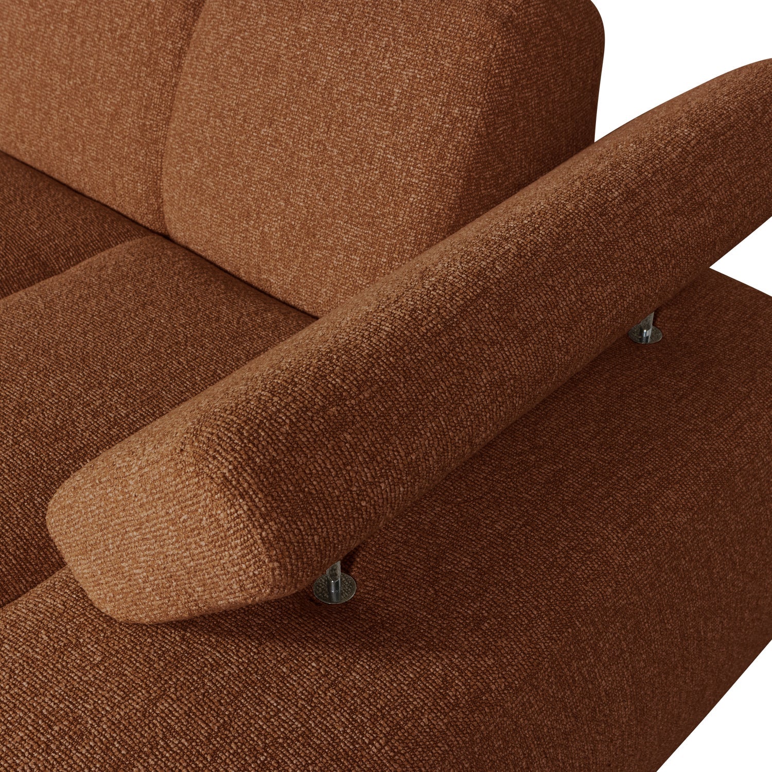 MOJO Modular Sofa - Right-Arm Chaise in Rusty Brown Bouclé