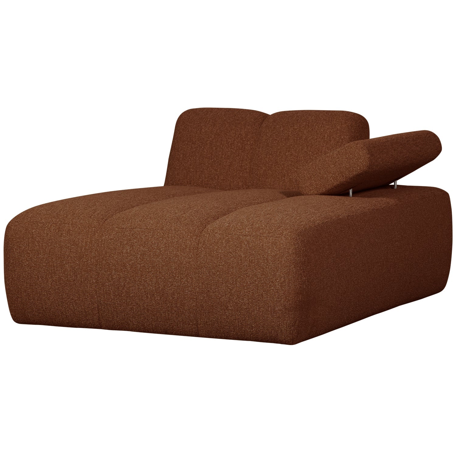 MOJO Modular Sofa - Right-Arm Chaise in Rusty Brown Bouclé