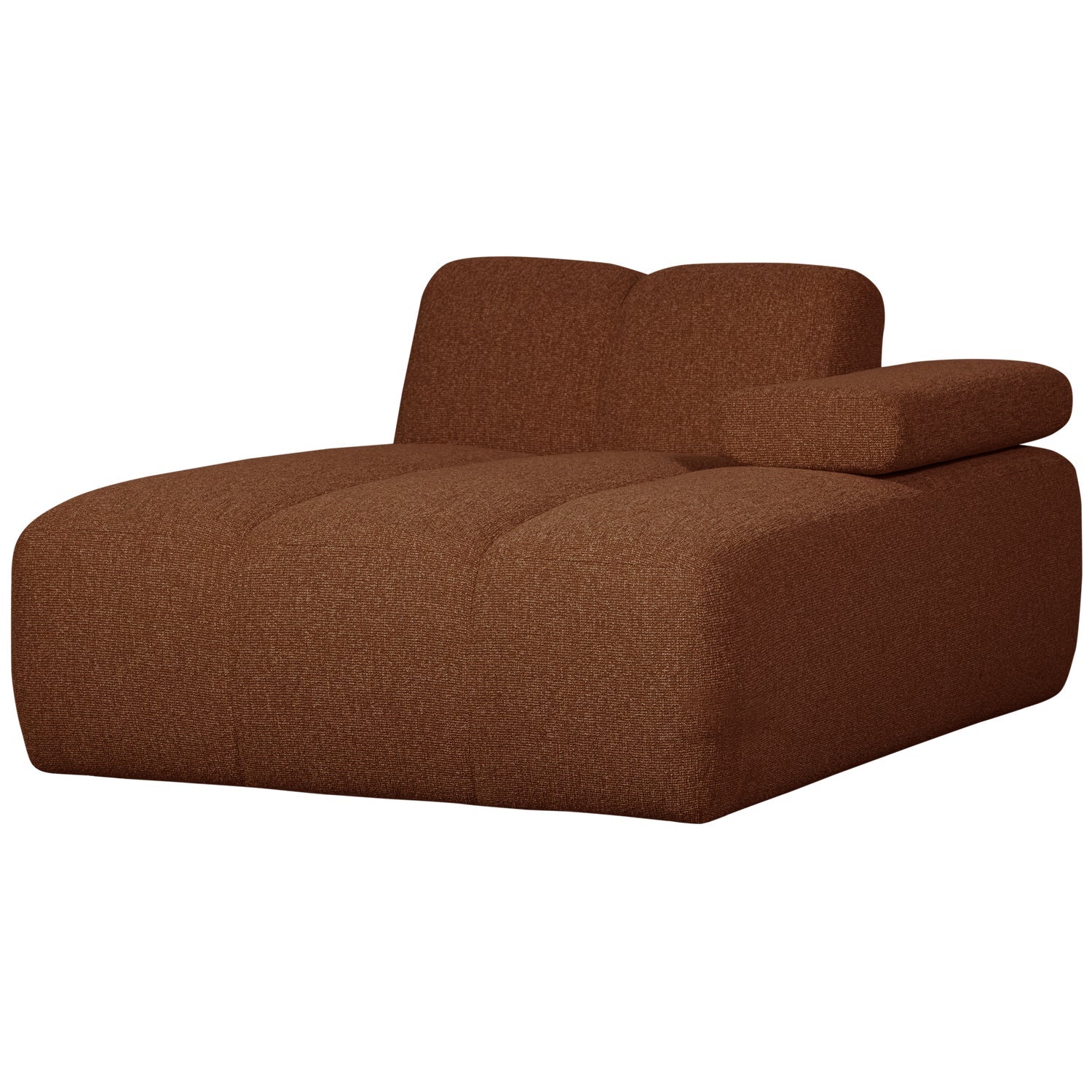 MOJO Modular Sofa - Right-Arm Chaise in Rusty Brown Bouclé