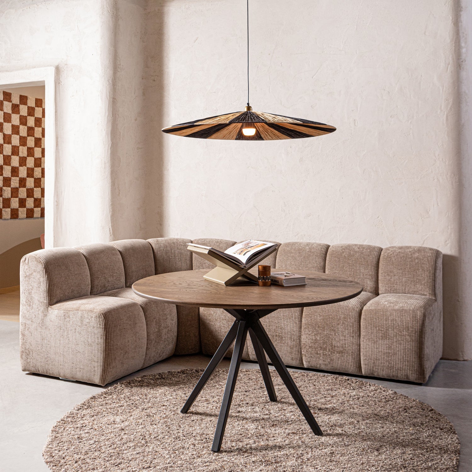 Modulárna pohovka MOJO BENCH - 3-miestny prvok ecru baranek