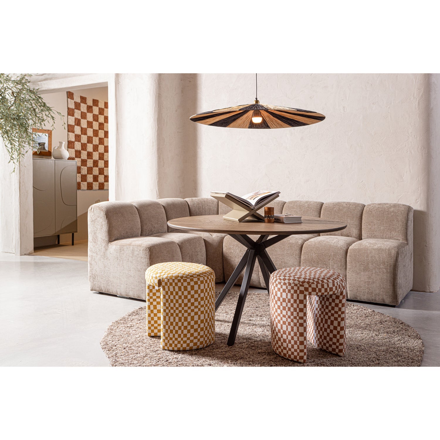 Sofa modułowa MOJO - element 3-osobowy ciemny piaskowy sztruks