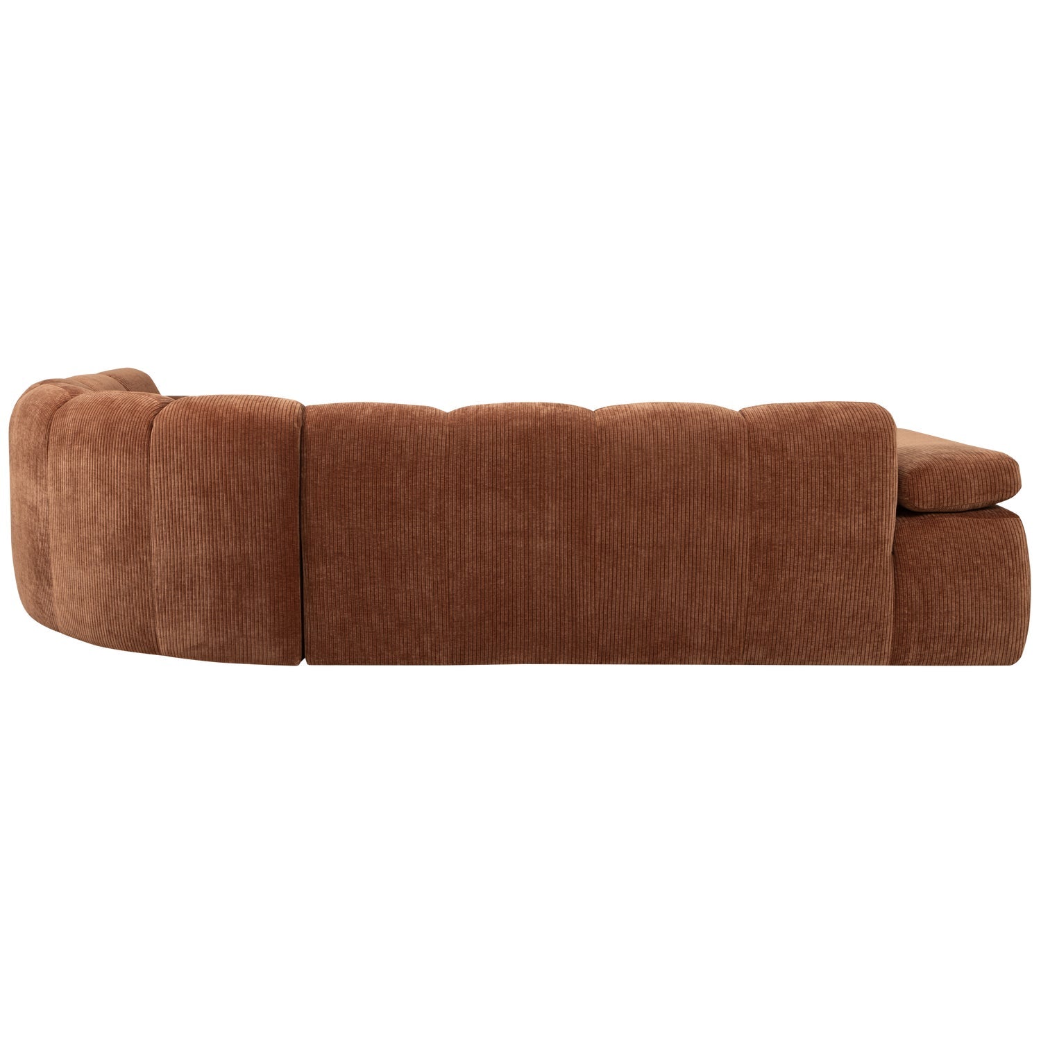 Right-facing modular corner sofa for 6 people MOJO in brown corduroy