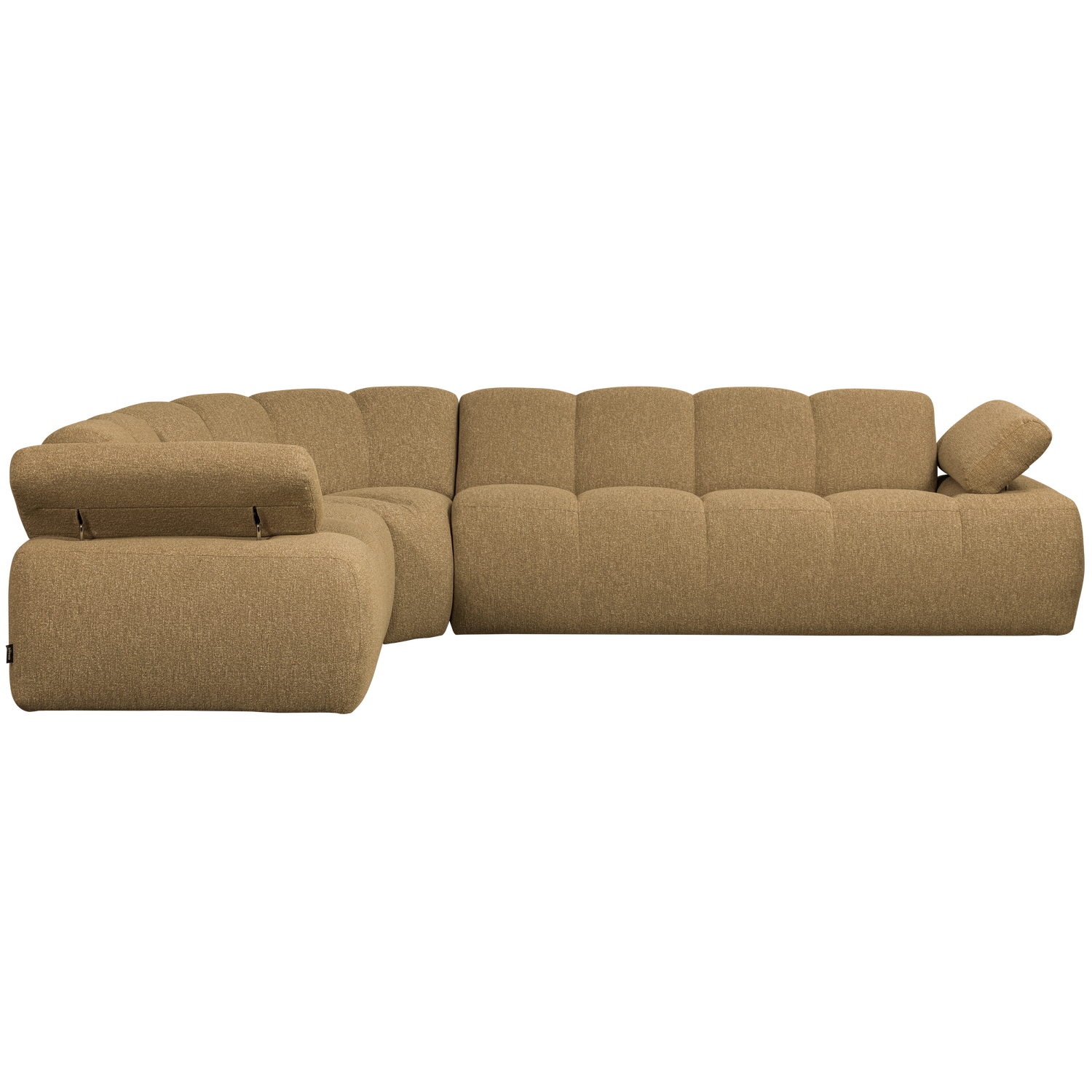 Left-facing modular sofa for 6 people MOJO honey mélange boucle