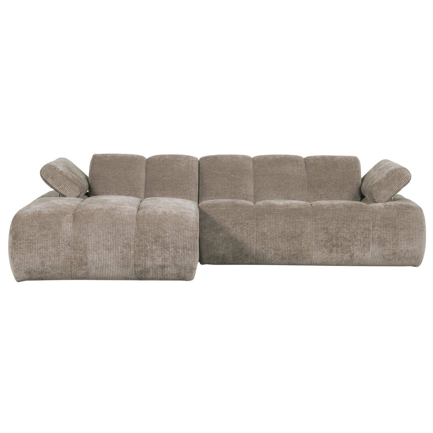 Left-facing modular corner sofa MOJO in dark sandy corduroy