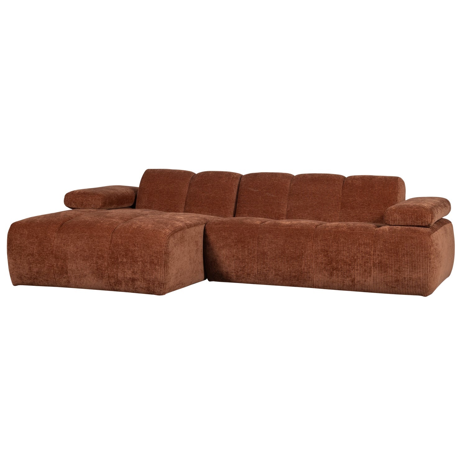 Left-facing modular corner sofa MOJO in brown corduroy