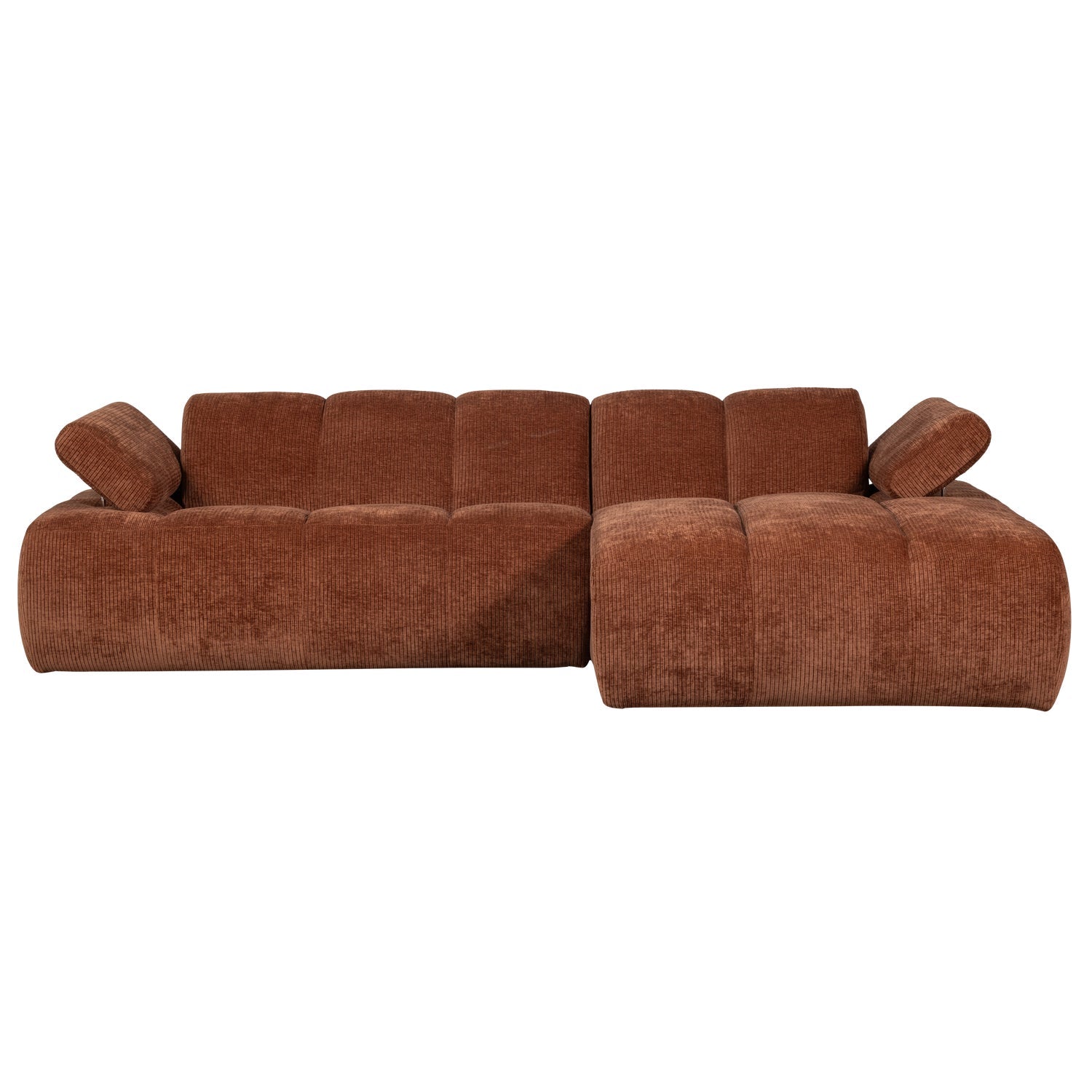 Right-facing modular corner sofa MOJO in brown corduroy