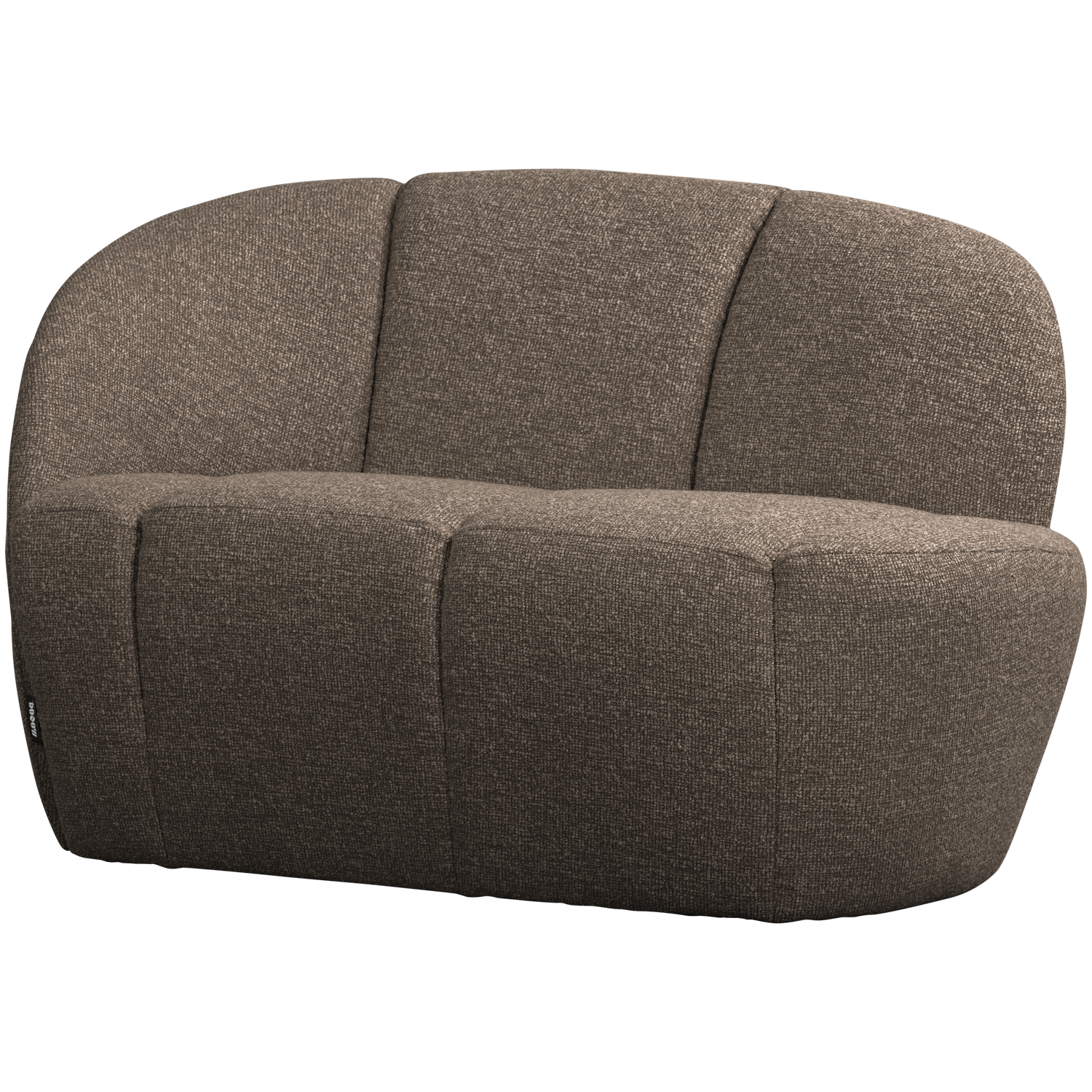 Left-facing 2-seater Sofa MOJO brown mélange boucle