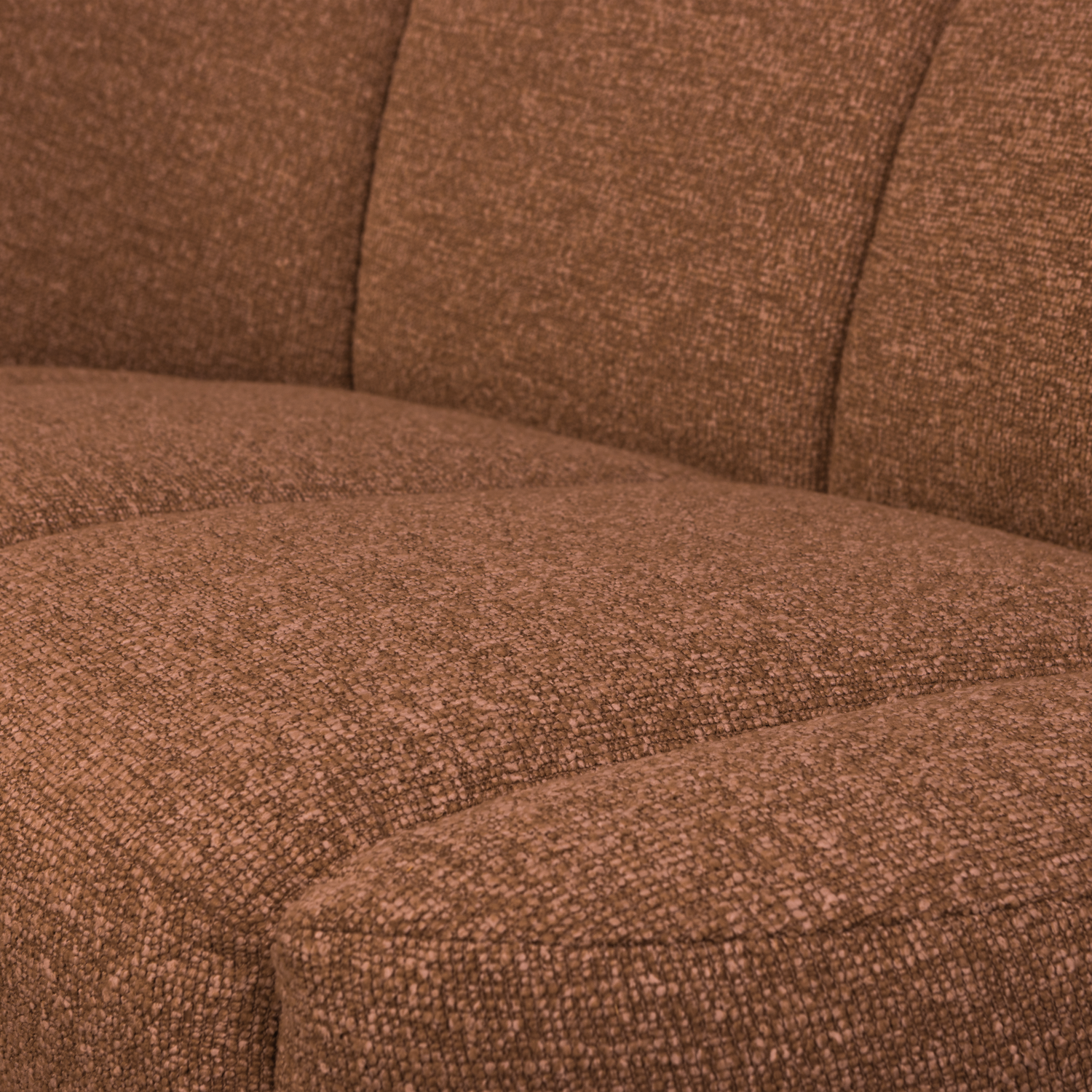 Left-facing 2-seater Sofa MOJO rust brown mélange boucle