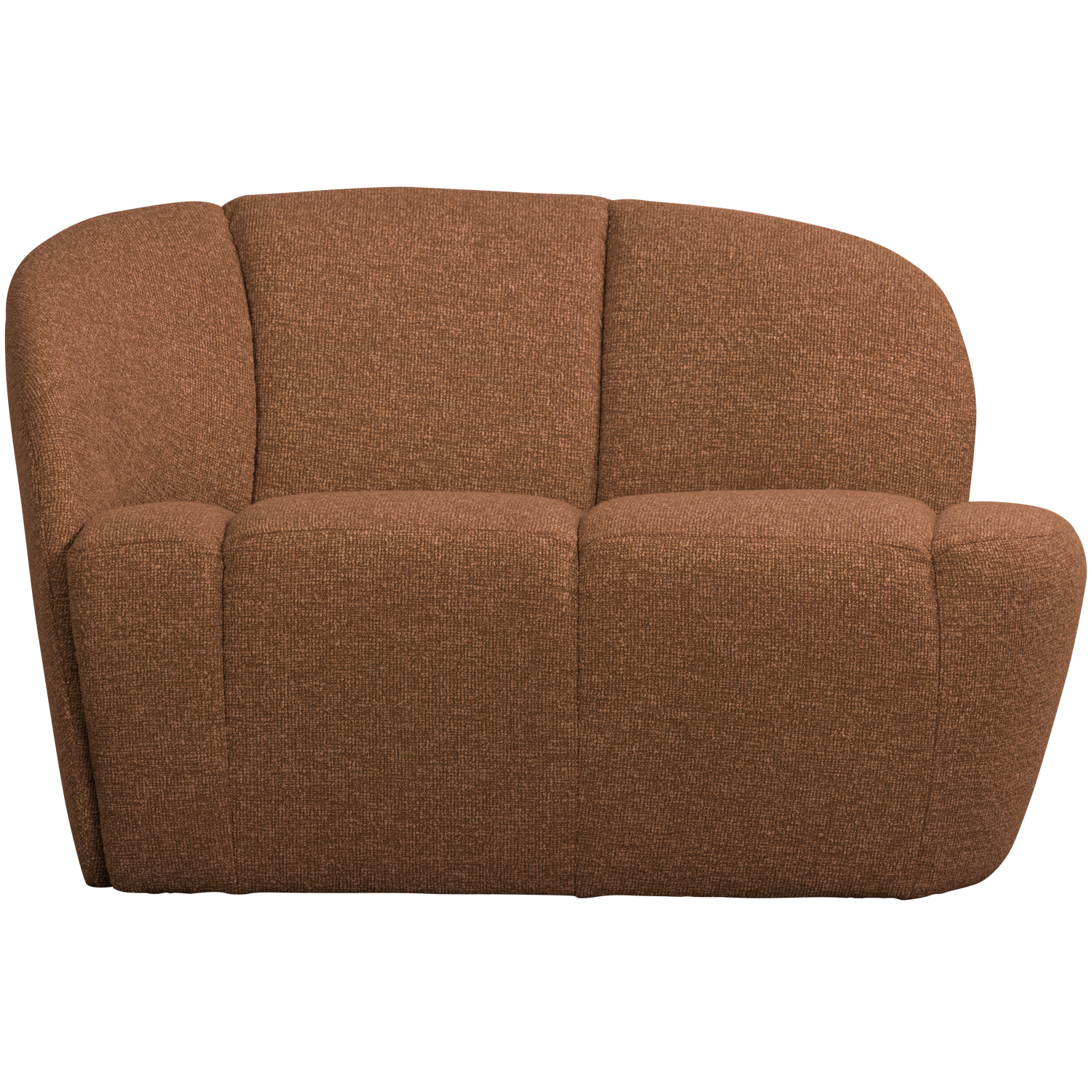 Left-facing 2-seater Sofa MOJO rust brown mélange boucle