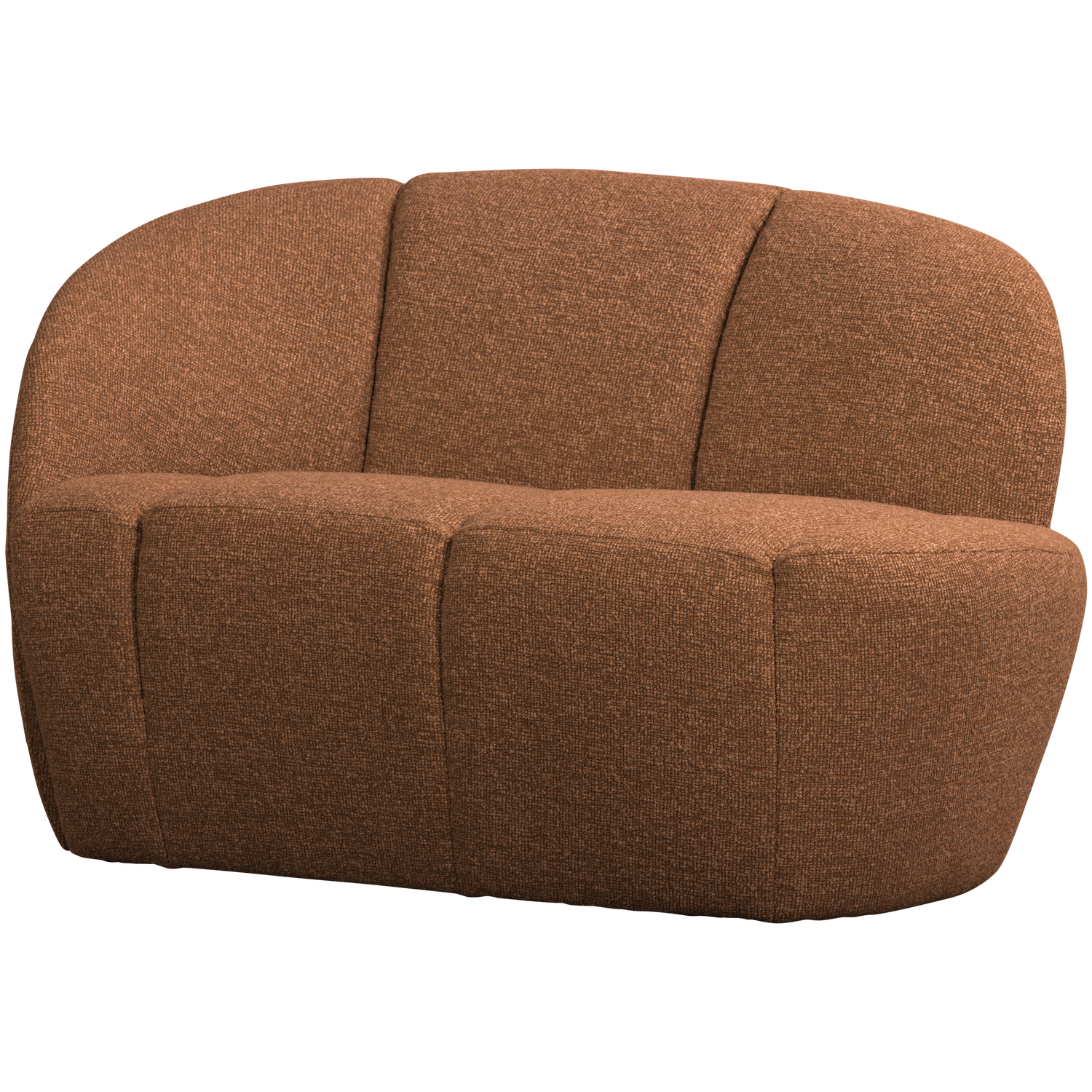 Left-facing 2-seater Sofa MOJO rust brown mélange boucle