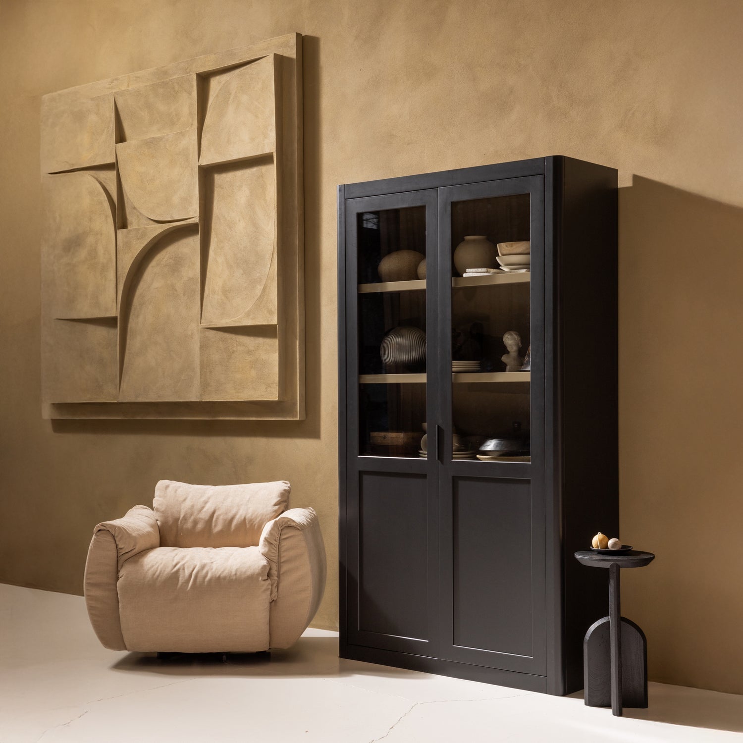 BAGGY swivel armchair sand