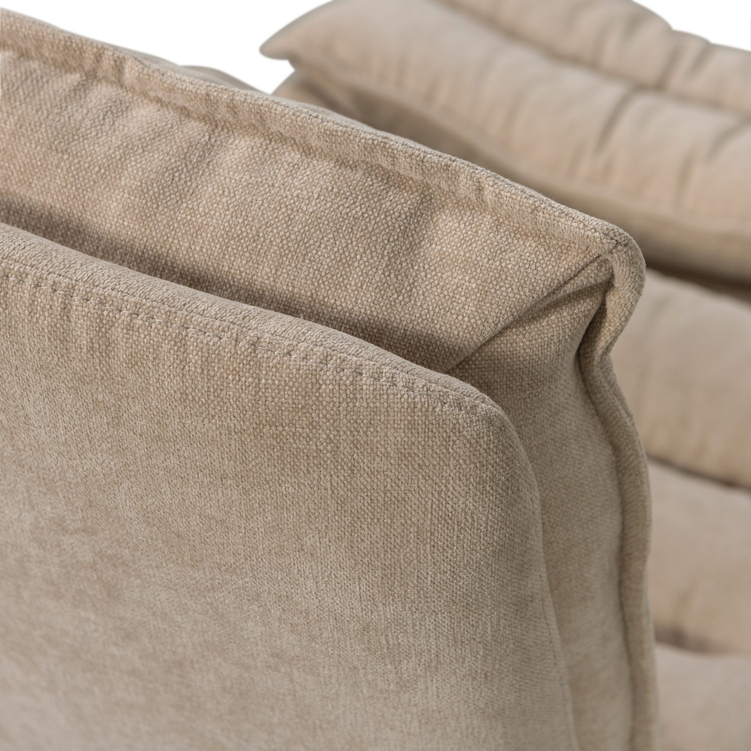 KUBE Beige Swivel Armchair with Footrest