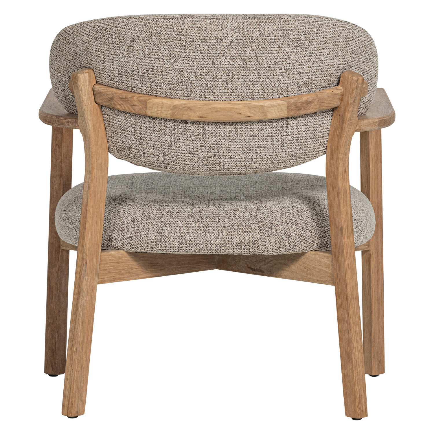 UDAR Armchair in Gray Beige with Wooden Base