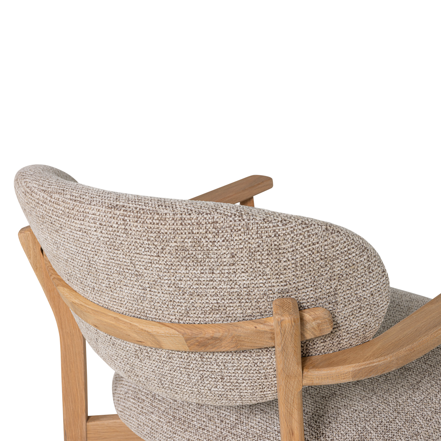 UDAR Armchair in Gray Beige with Wooden Base