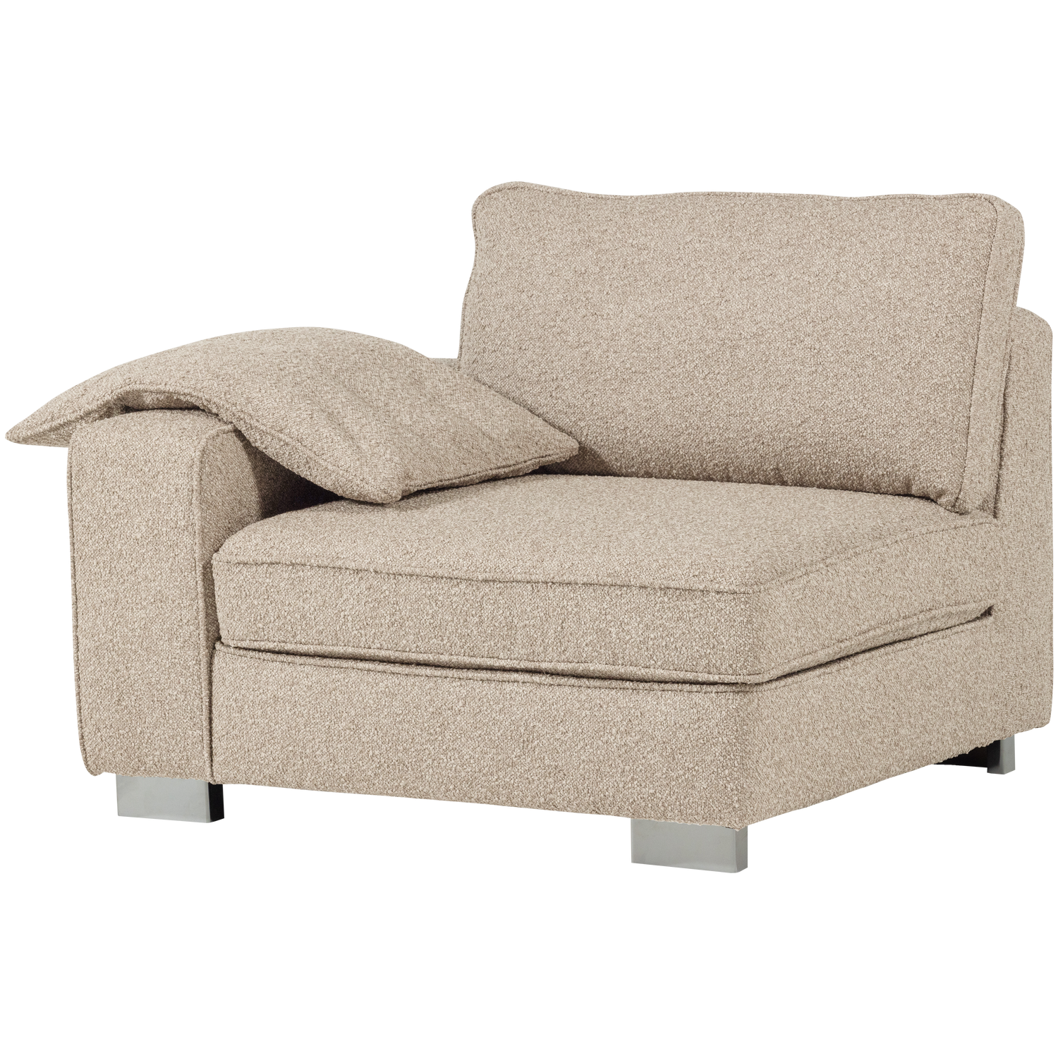 Sofa LAZY - modul koncový ľavostranný pieskový bouclé