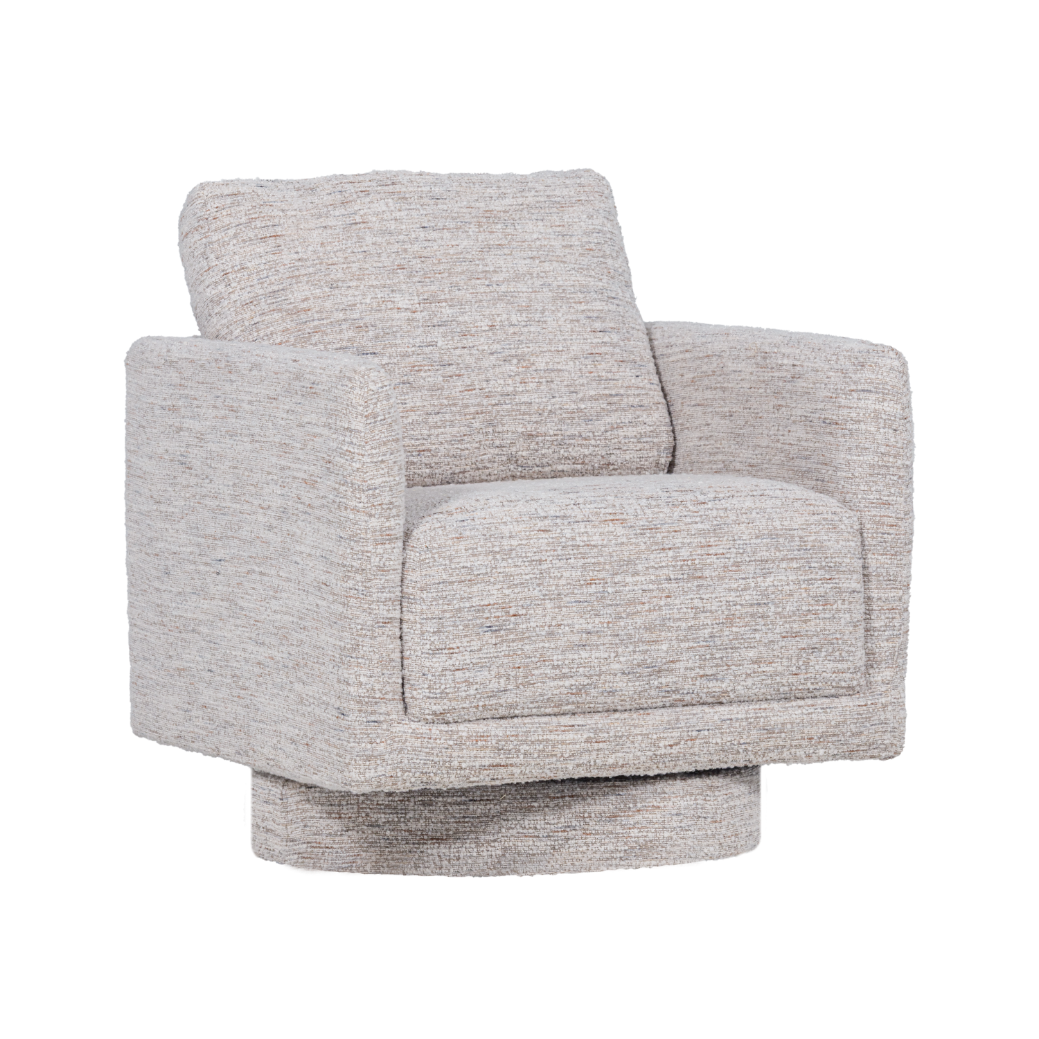 OSKA Beige Melange Swivel Armchair