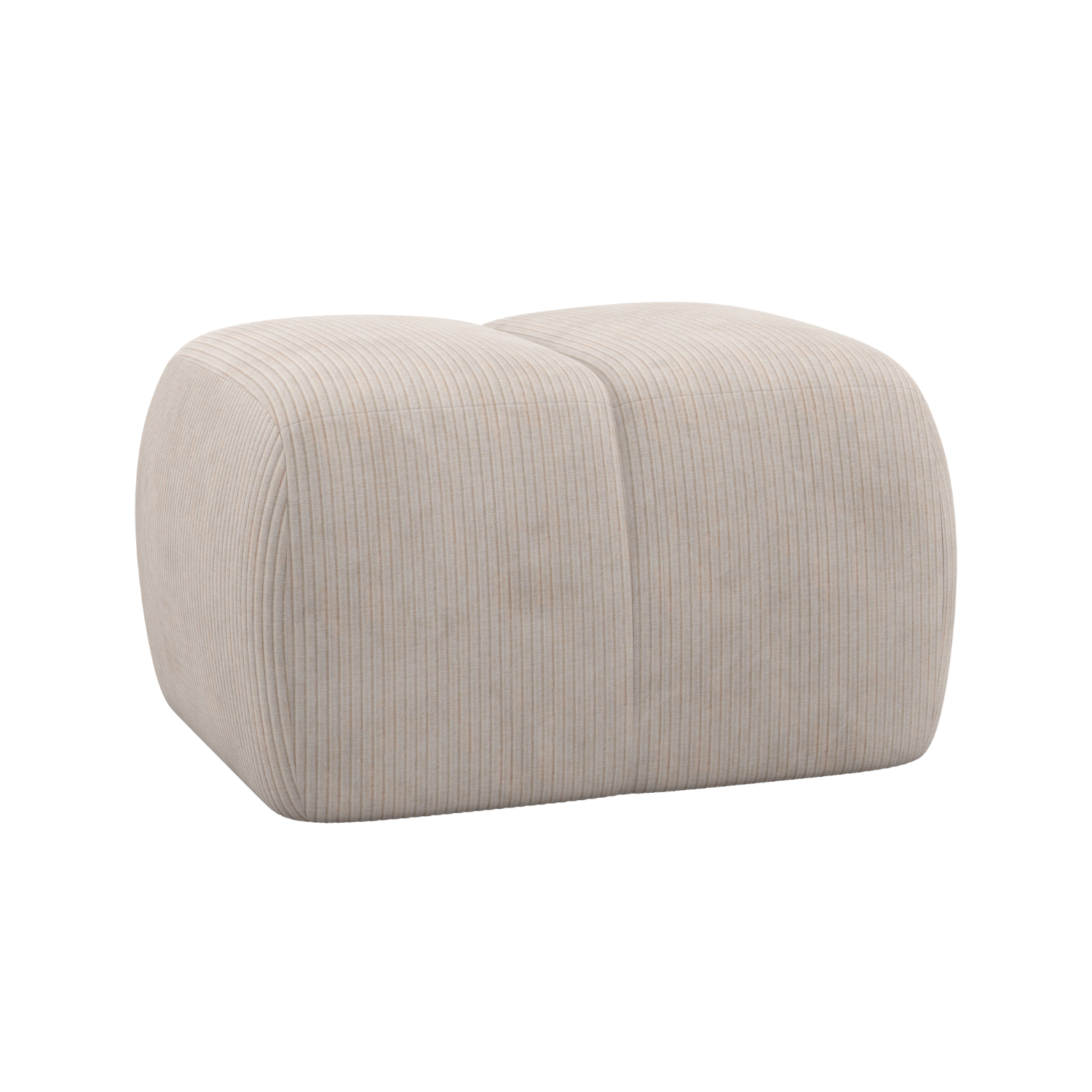 MOJO Ecru Corduroy Pouf